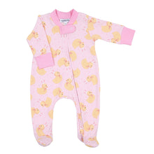  Bunny Ears Pink Print Zip Footie - Magnolia BabyFootie