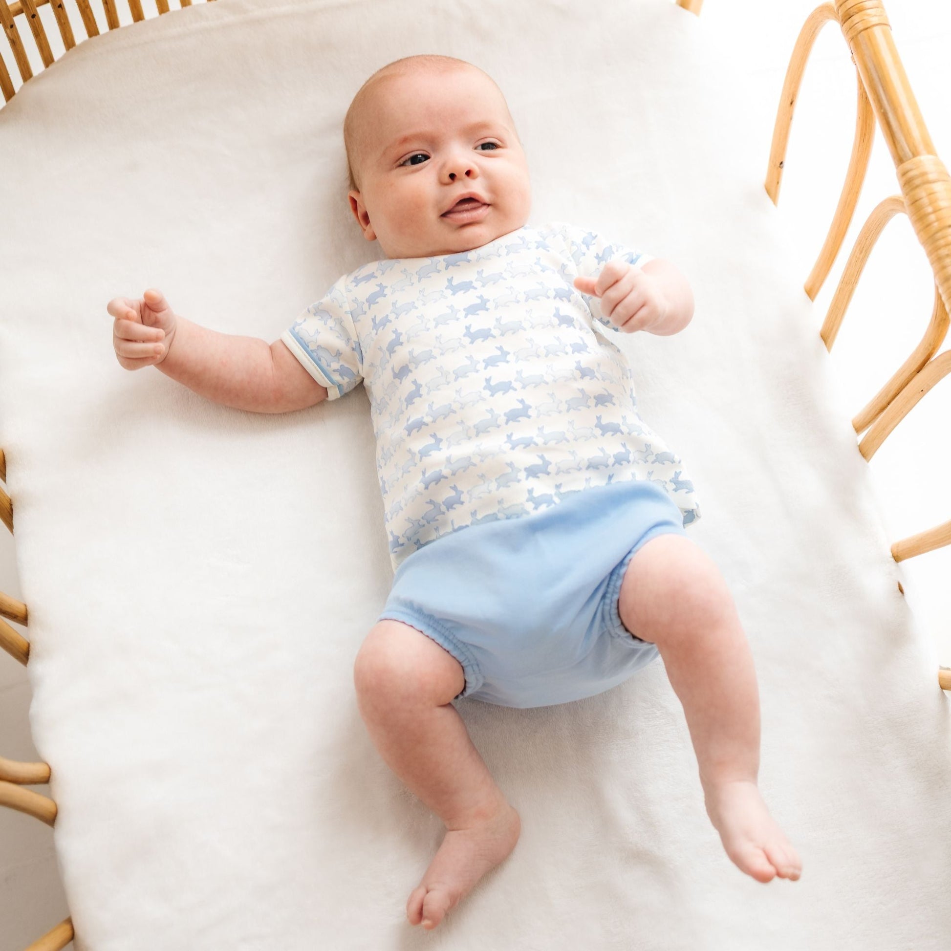 Bunny Hop Diaper Cover Set - Sky - Magnolia BabyDiaper Cover