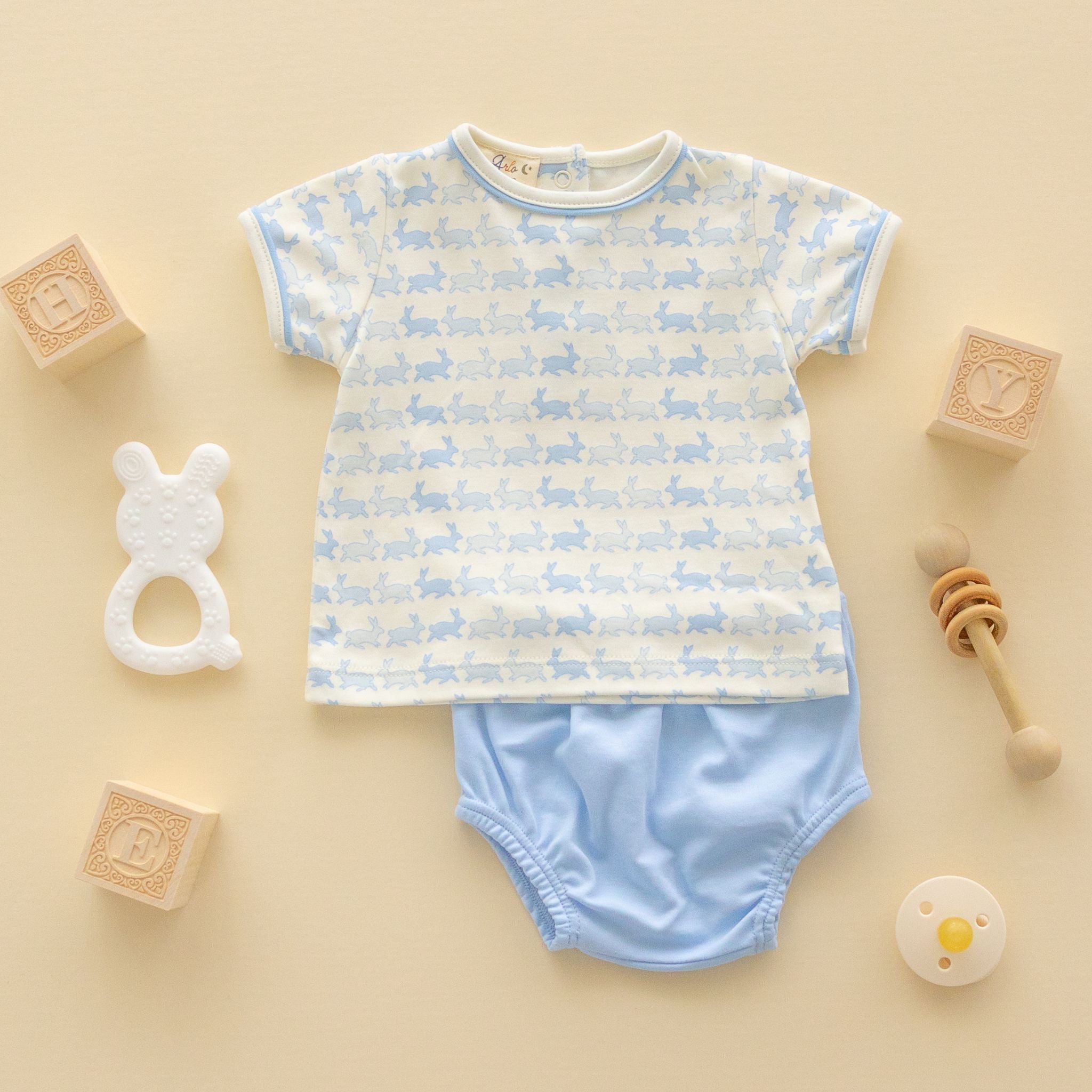 Bunny Hop Diaper Cover Set - Sky - Magnolia BabyDiaper Cover