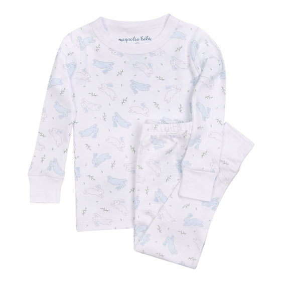 Bunny Hop Long Pajamas - Light Blue - Magnolia BabyLong Pajamas