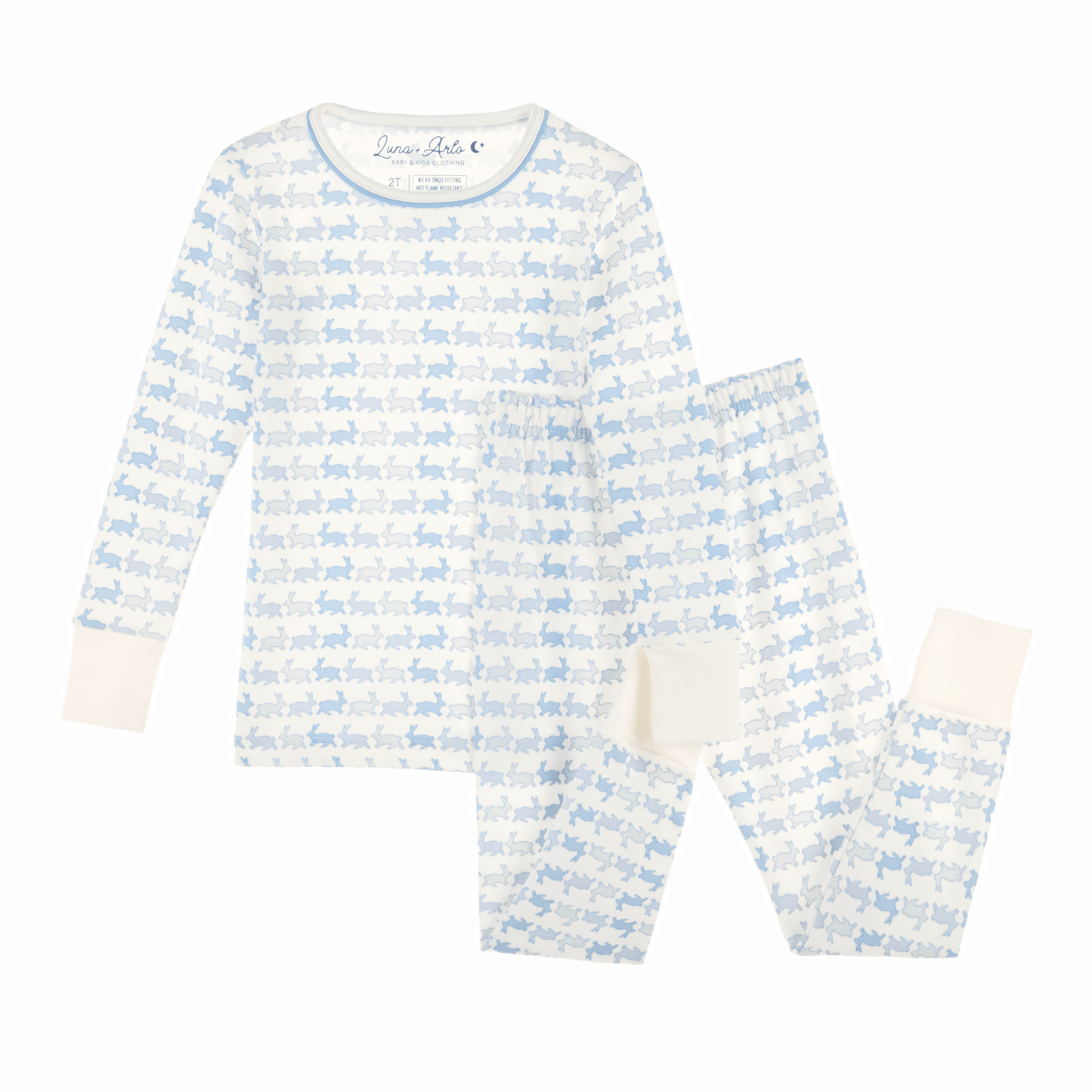 Bunny Hop Long Pajamas - Sky - Luna and Arlo Long Pajamas