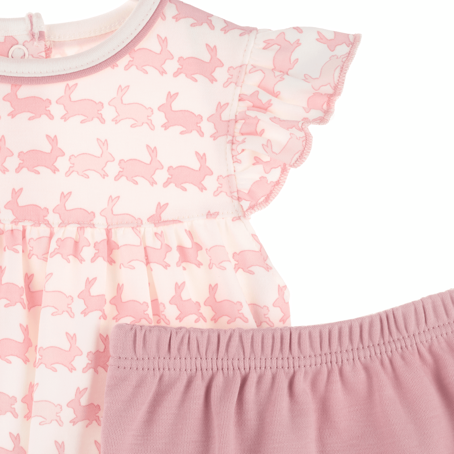 Bunny Hop Ruffle Diaper Cover Set - Dusty Rose - Magnolia BabyDiaper Cover