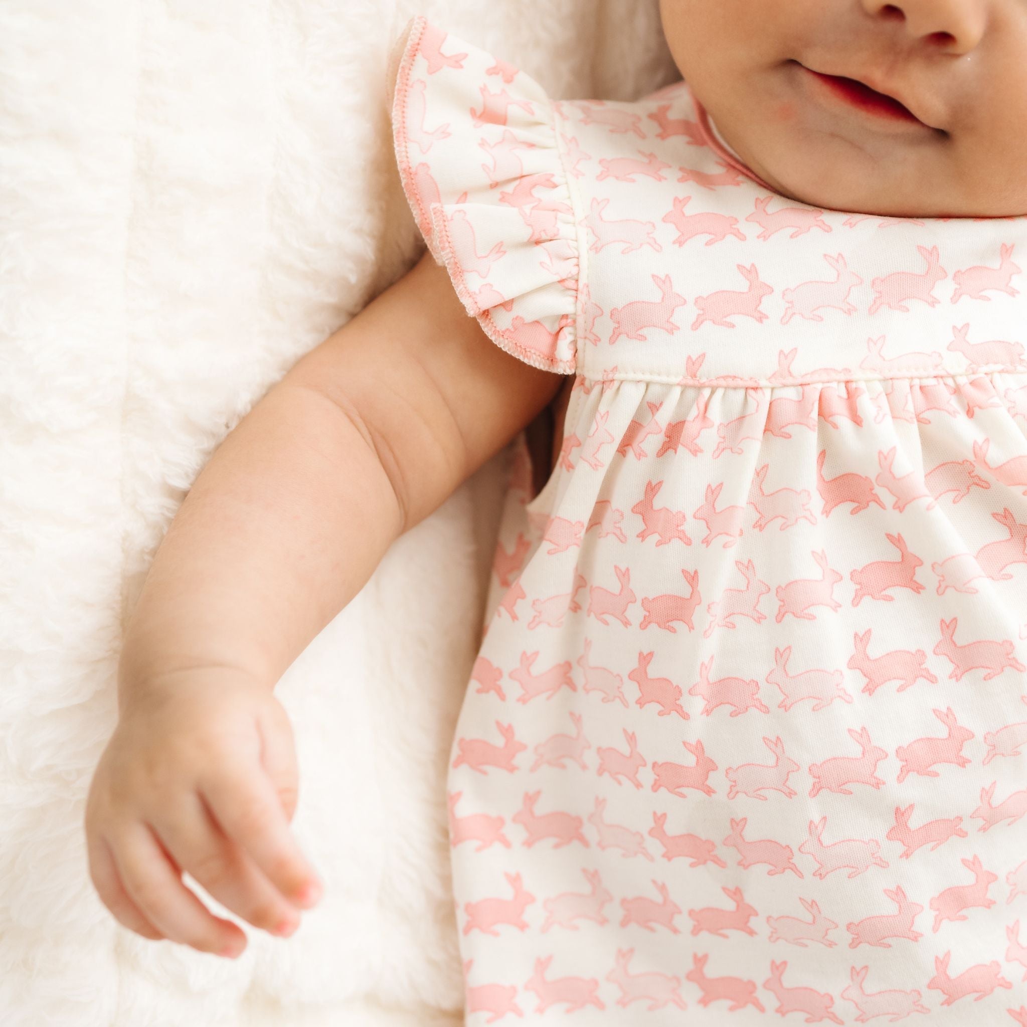 Bunny Hop Ruffle Diaper Cover Set - Dusty Rose - Magnolia BabyDiaper Cover