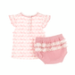 Bunny Hop Ruffle Diaper Cover Set - Dusty Rose - Magnolia BabyDiaper Cover