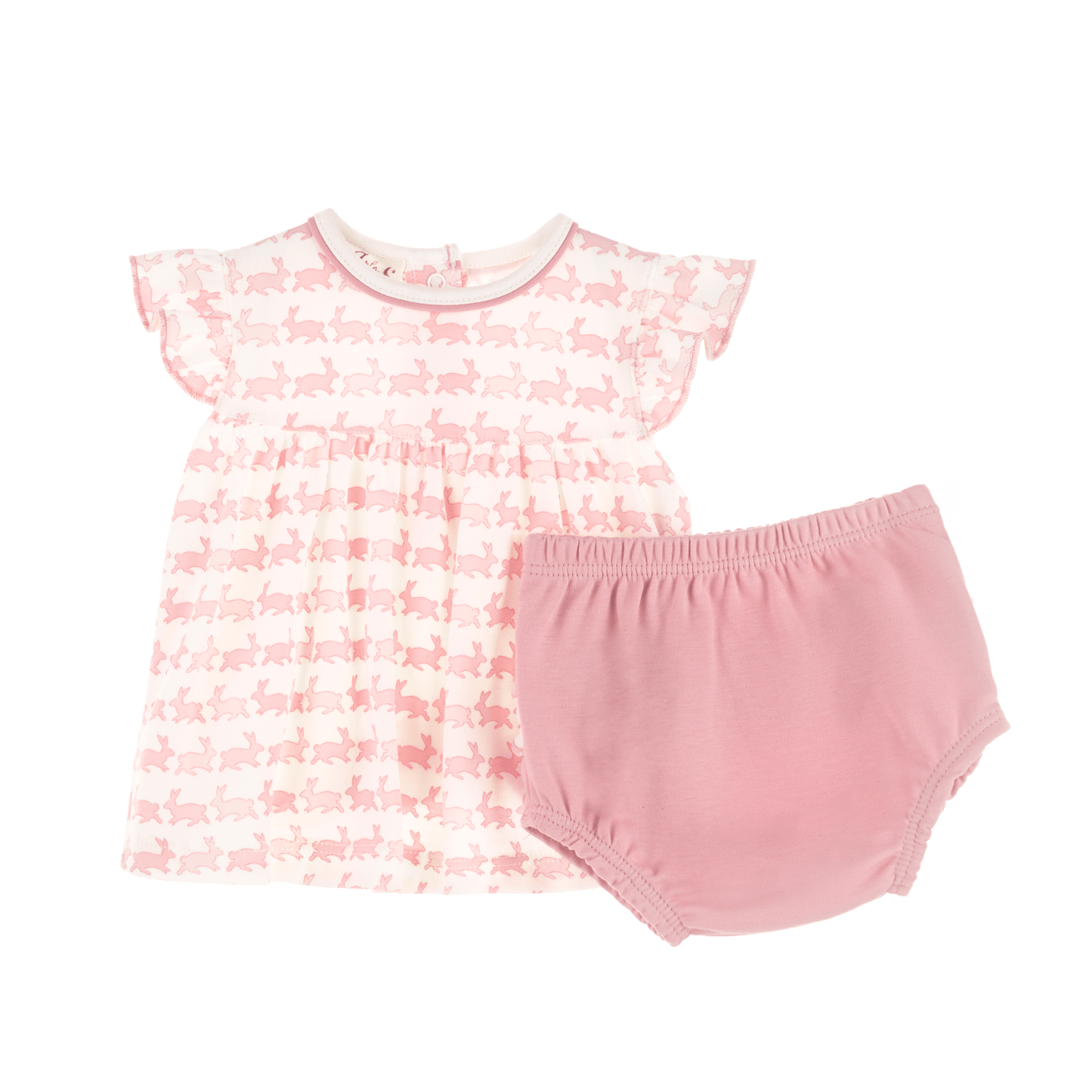 Bunny Hop Ruffle Diaper Cover Set - Dusty Rose - Magnolia BabyDiaper Cover