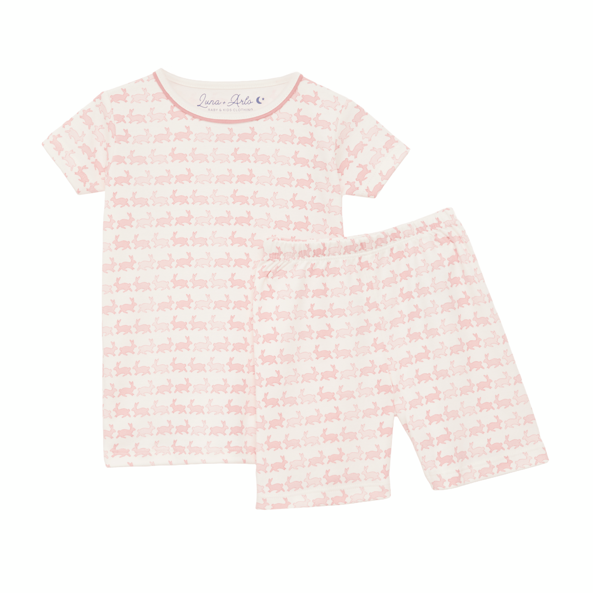 Bunny Hop Short Pajamas - Dusty Rose - Magnolia BabyShort Pajamas