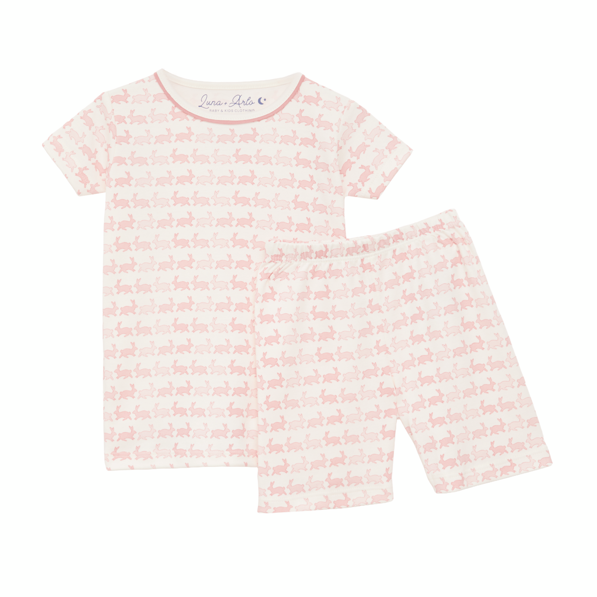 Bunny Hop Short Pajamas - Dusty Rose - Magnolia BabyShort Pajamas