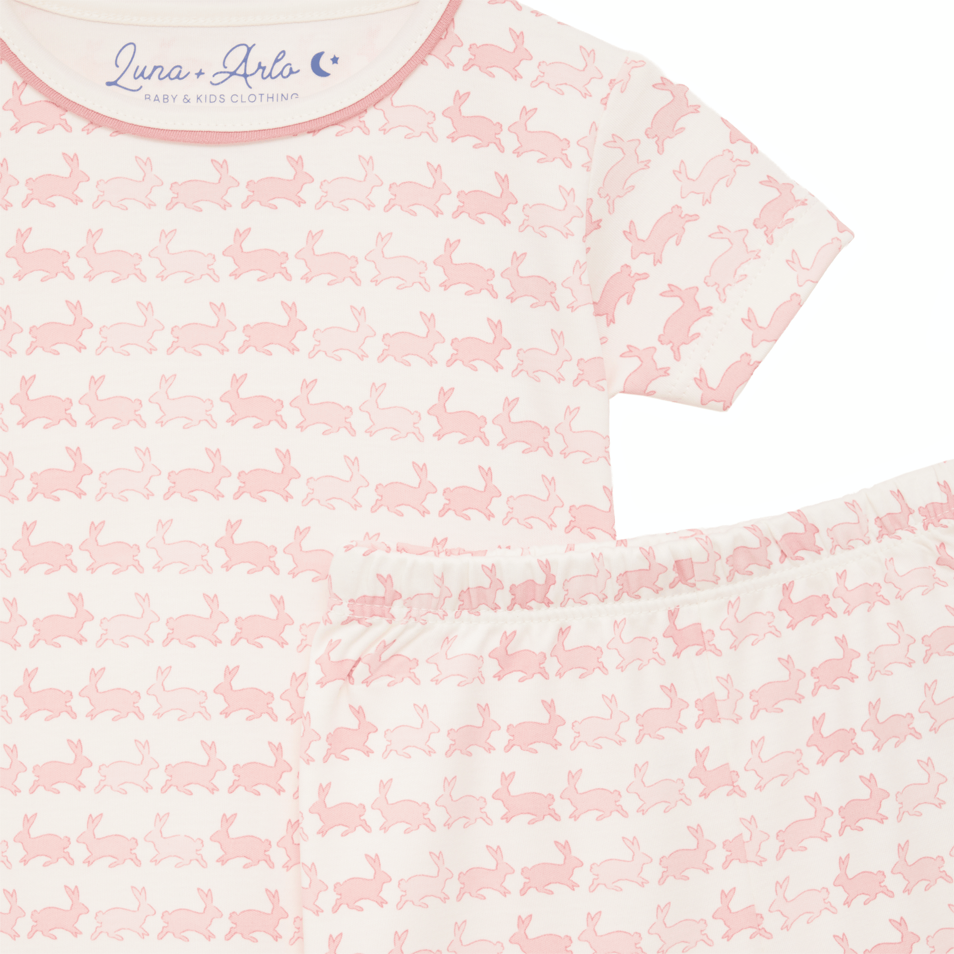 Bunny Hop Short Pajamas - Dusty Rose - Magnolia BabyShort Pajamas