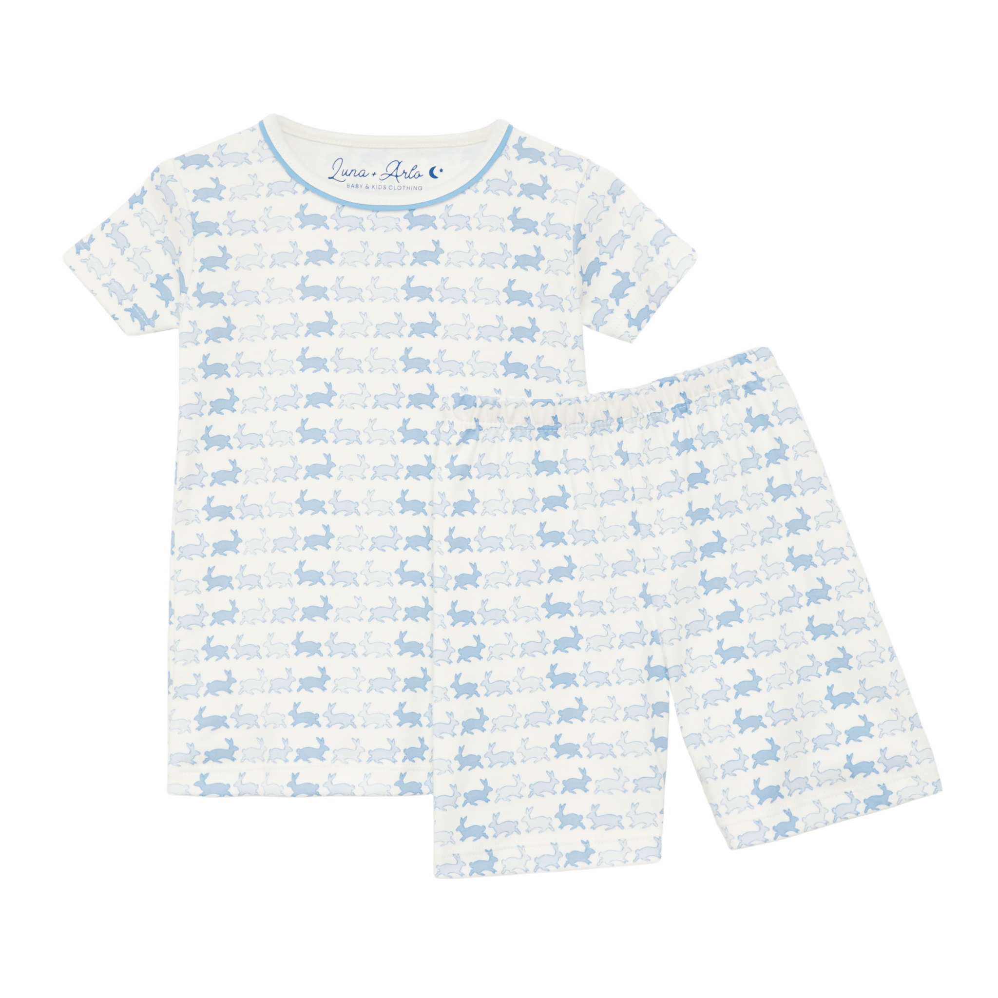 Bunny Hop Short Pajamas - Sky - Luna and Arlo Short Pajamas