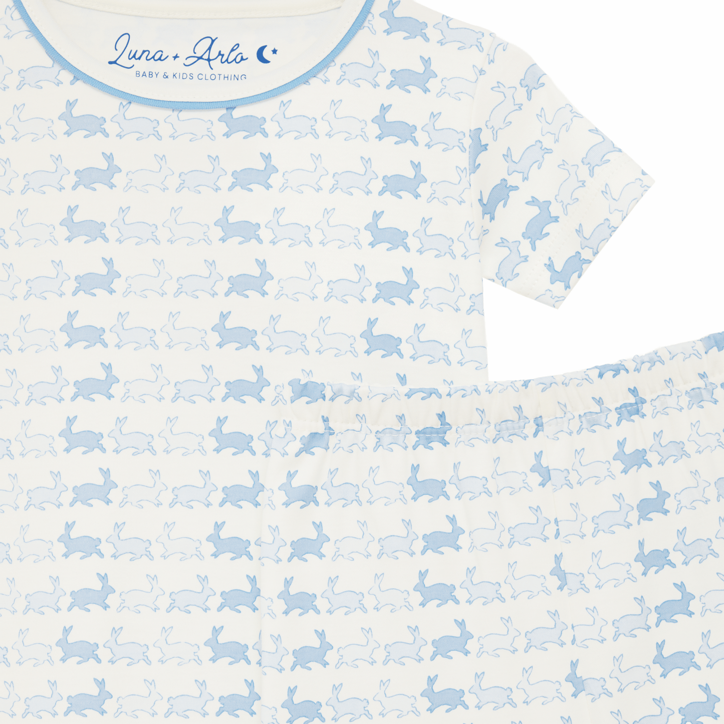 Bunny Hop Short Pajamas - Sky - Luna and Arlo Short Pajamas