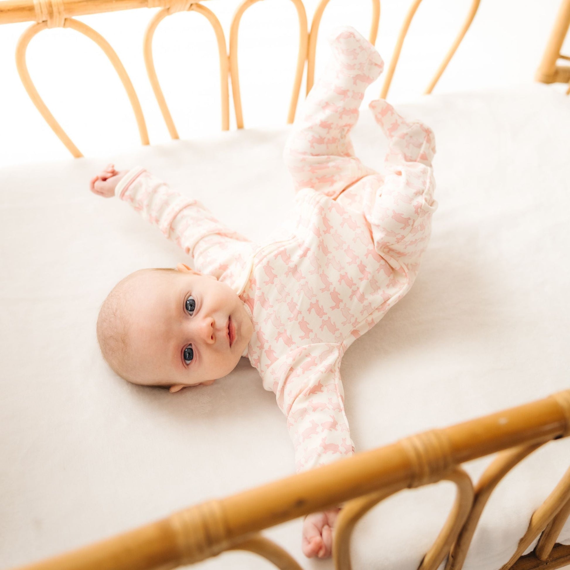 Bunny Hop Zip Footie - Dusty Rose - Magnolia BabyFootie