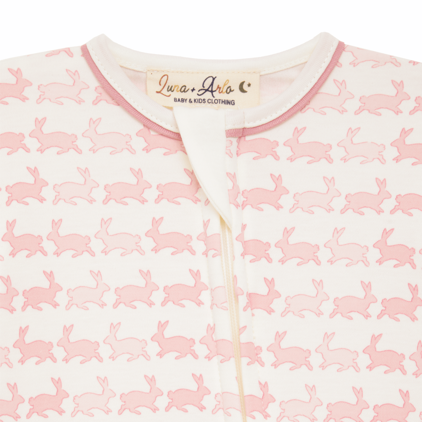 Bunny Hop Zip Footie - Dusty Rose - Magnolia BabyFootie