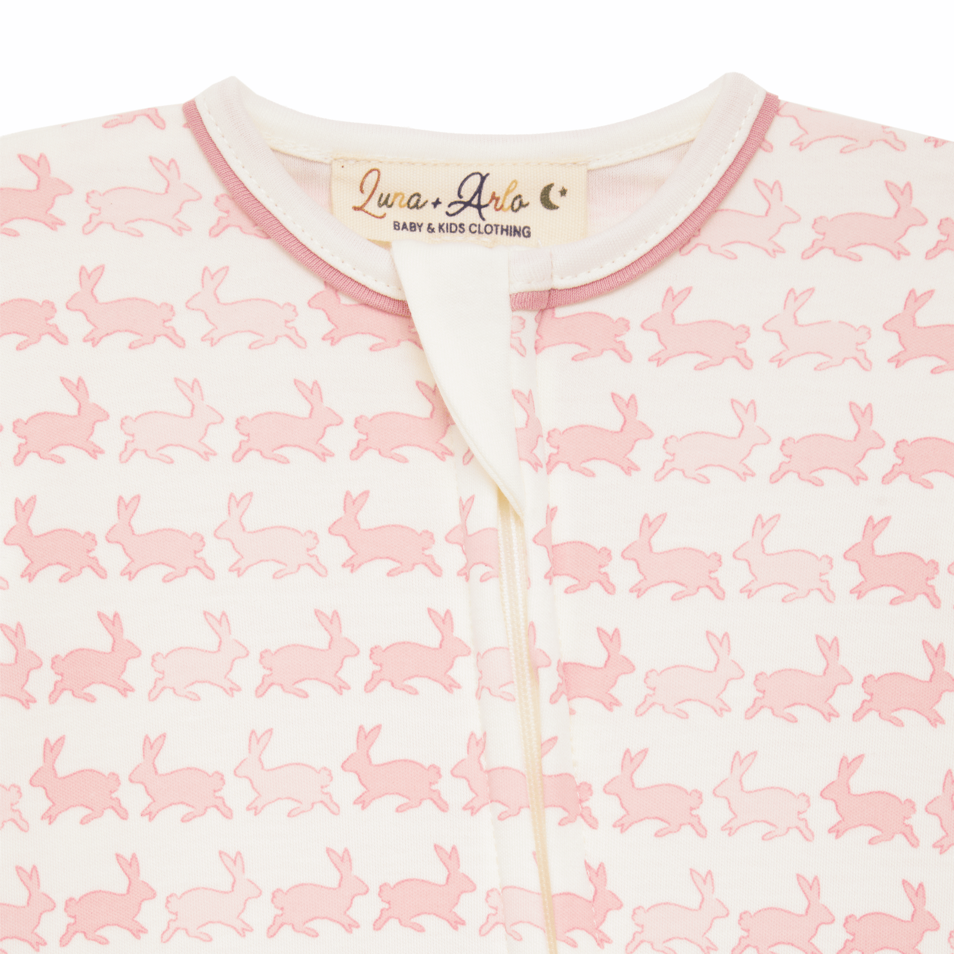 Bunny Hop Zip Footie - Dusty Rose - Magnolia BabyFootie