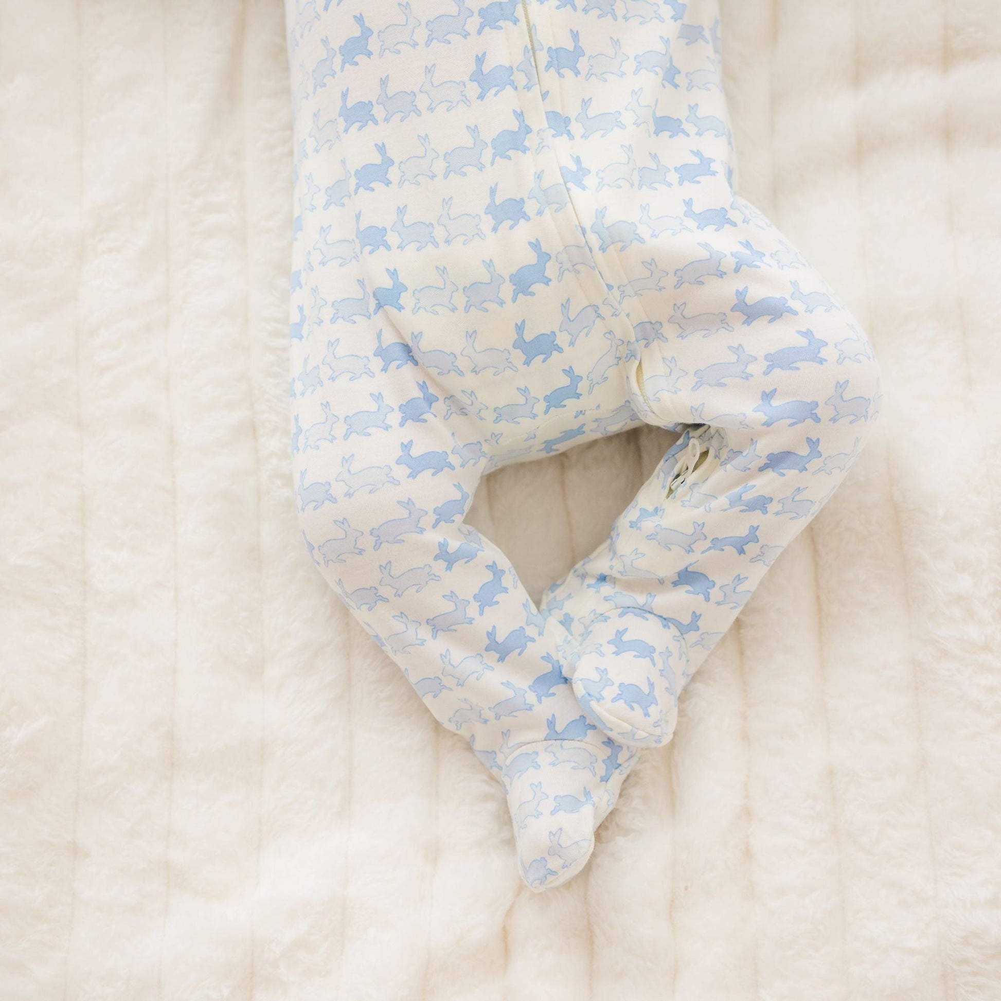 Bunny Hop Zip Footie - Sky - Magnolia BabyFootie