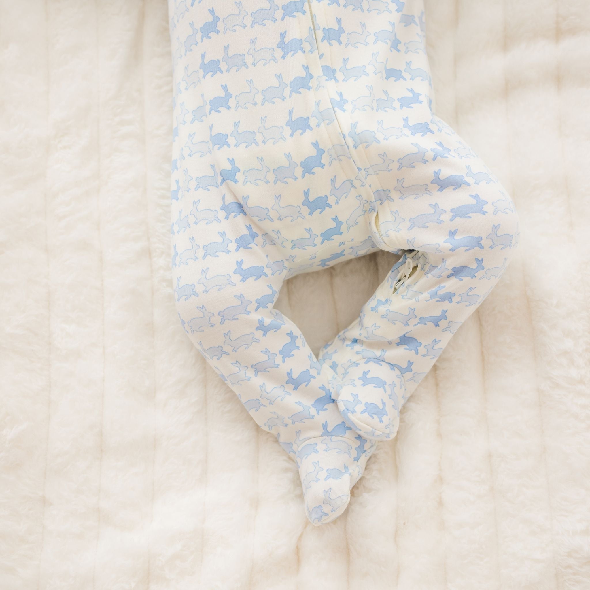Bunny Hop Zip Footie - Sky - Magnolia BabyFootie