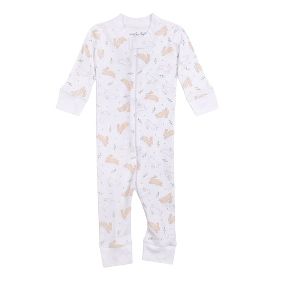 Bunny Hop Zip Pajamas - Ivory - Magnolia BabyZipper Pajamas