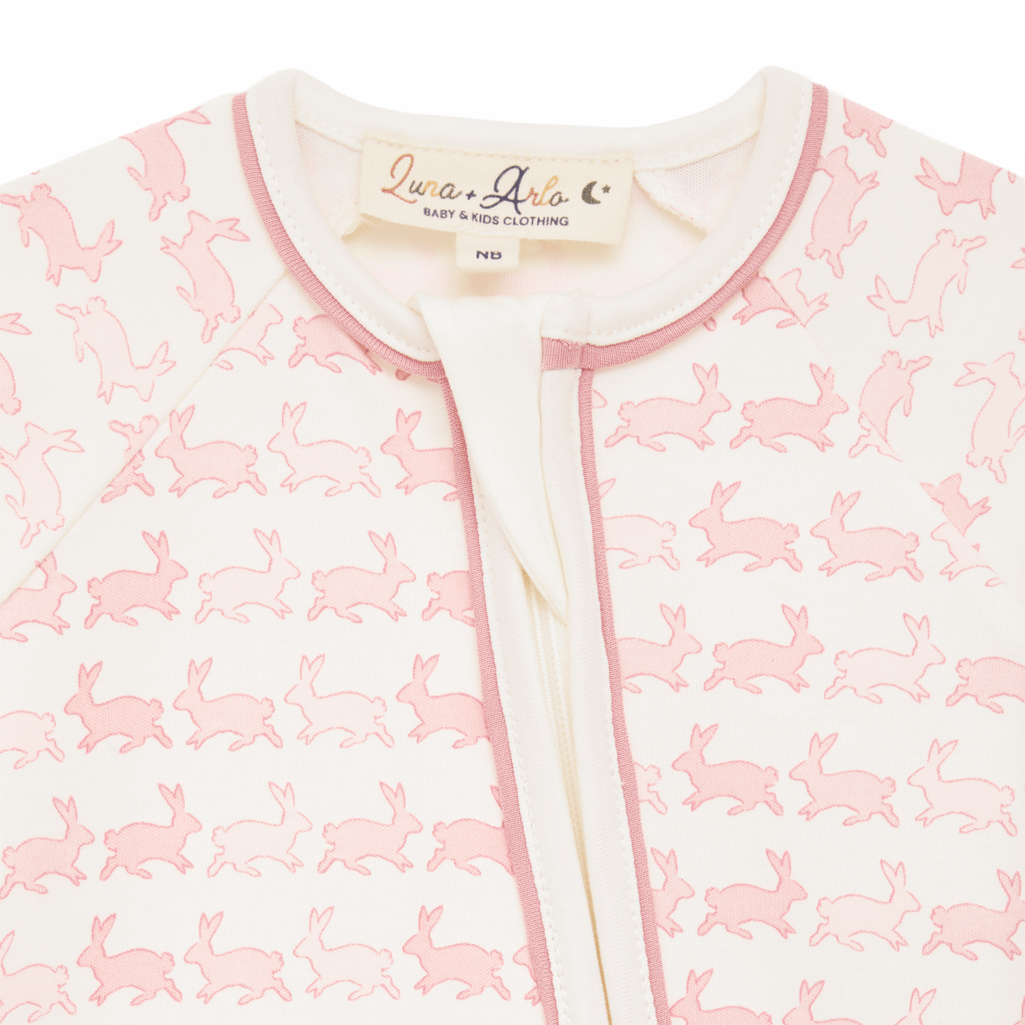 Bunny Hop Zip Playsuit - Dusty Rose - Magnolia BabyPlaysuit
