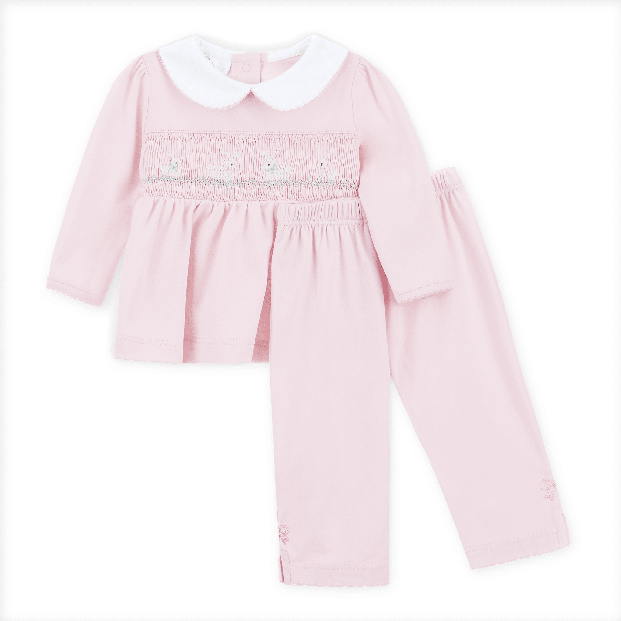Bunny Love Classics Smocked 2pc Pant Set - Pink - Magnolia Baby2pc Pant Set