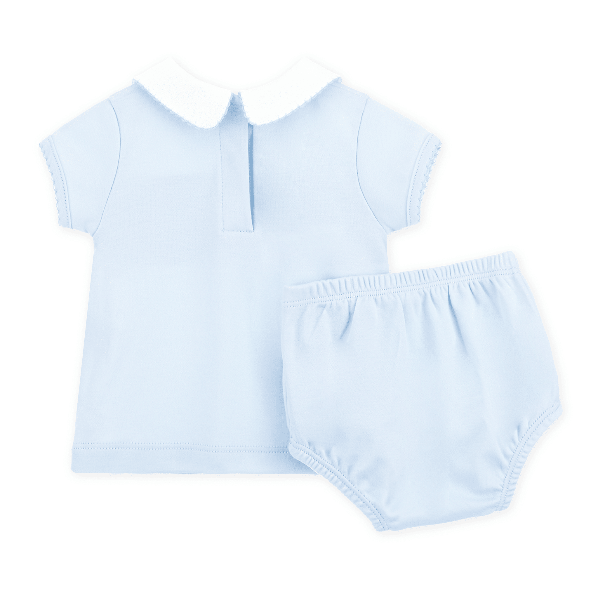 Bunny Love Classics Smocked Diaper Cover Set - Light Blue - Magnolia BabyDiaper Cover