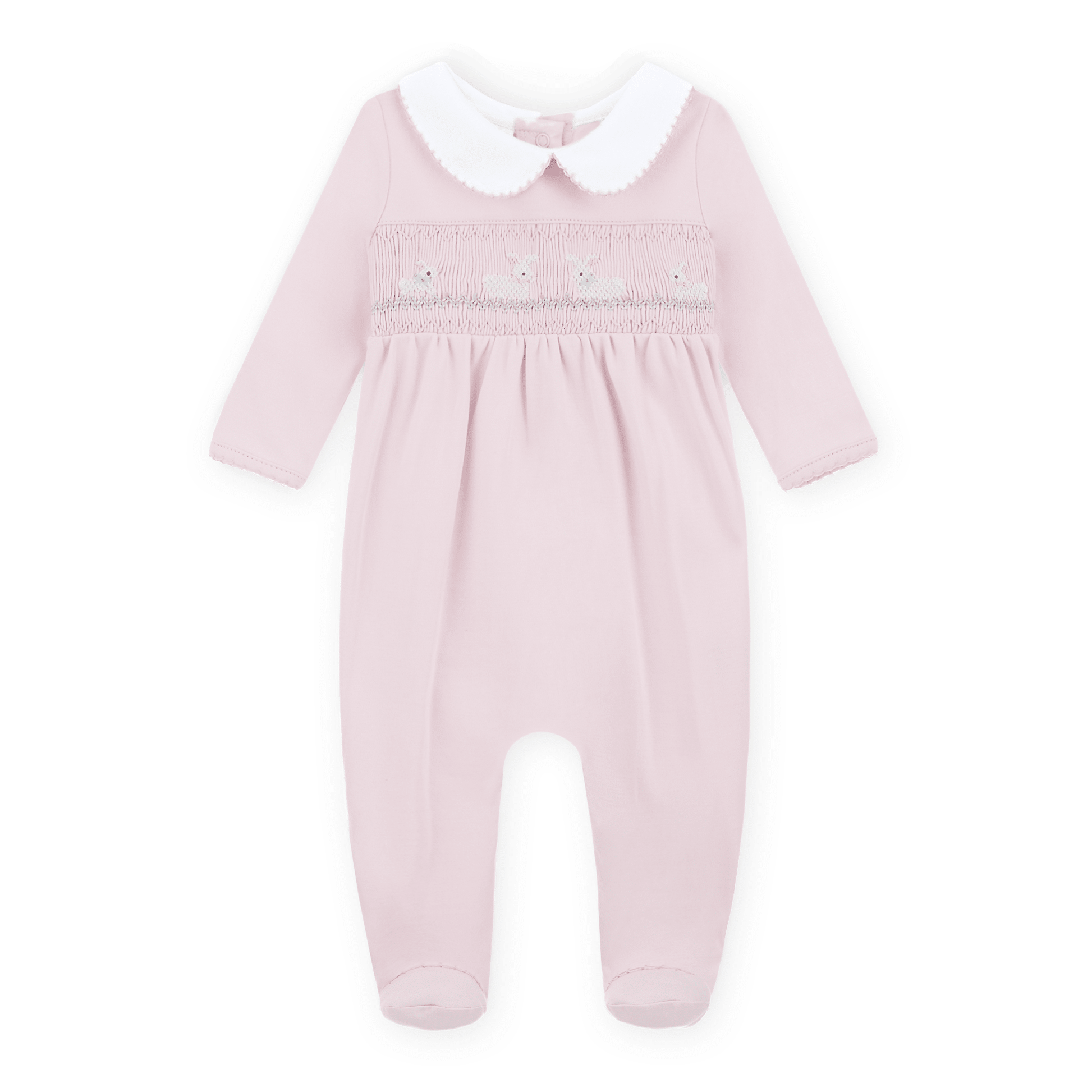 Bunny Love Classics Smocked Footie - Pink - Magnolia BabyFootie
