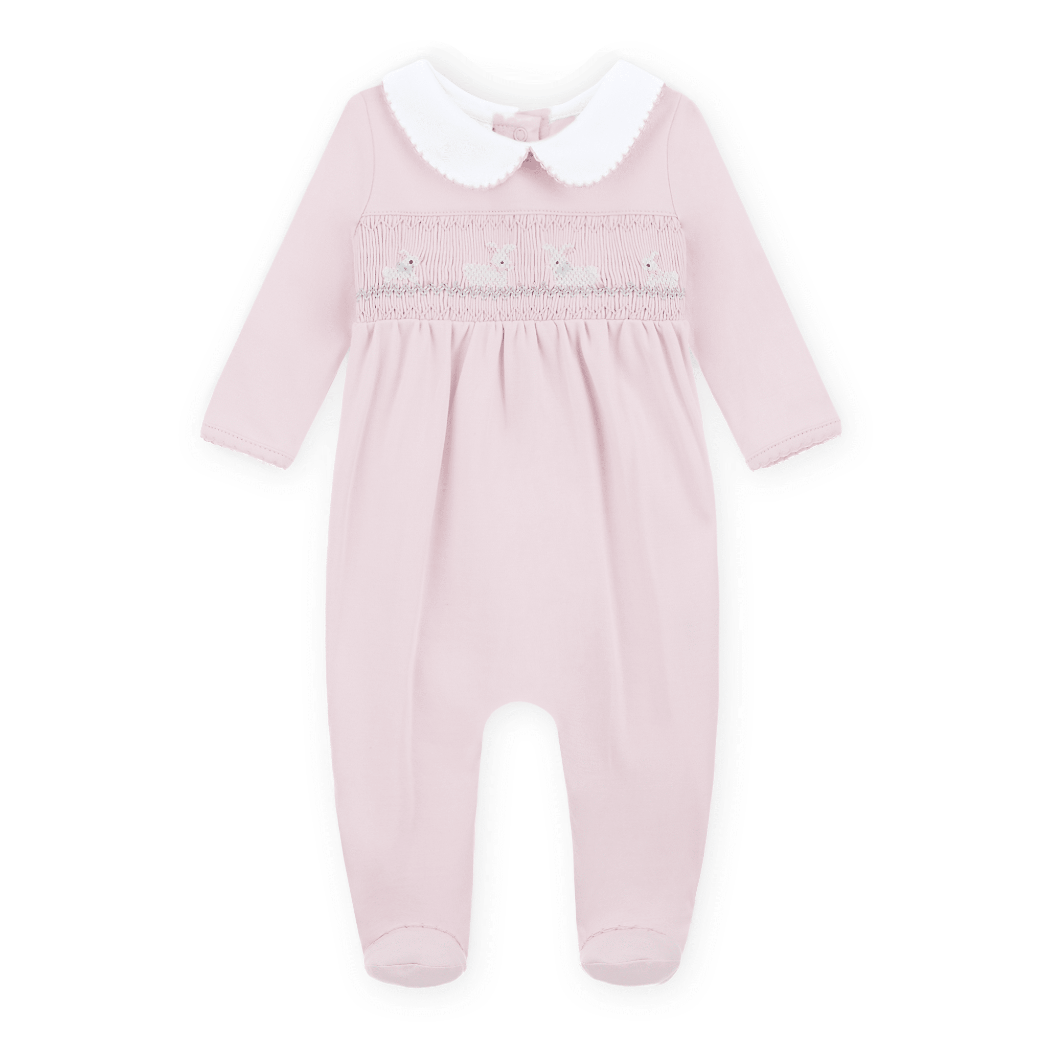 Bunny Love Classics Smocked Footie - Pink - Magnolia BabyFootie
