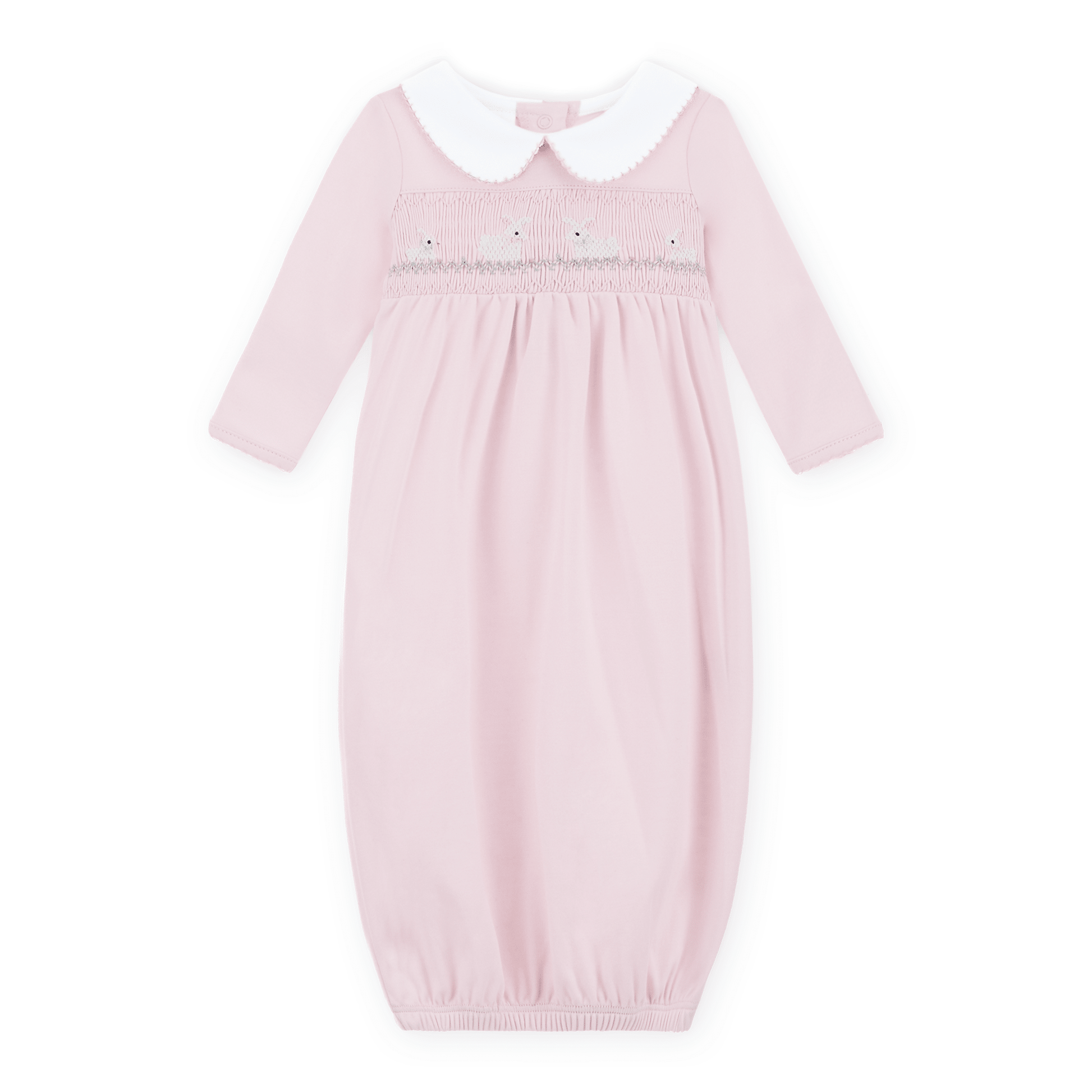 Bunny Love Classics Smocked Gathered Gown - Pink - Magnolia BabyGown