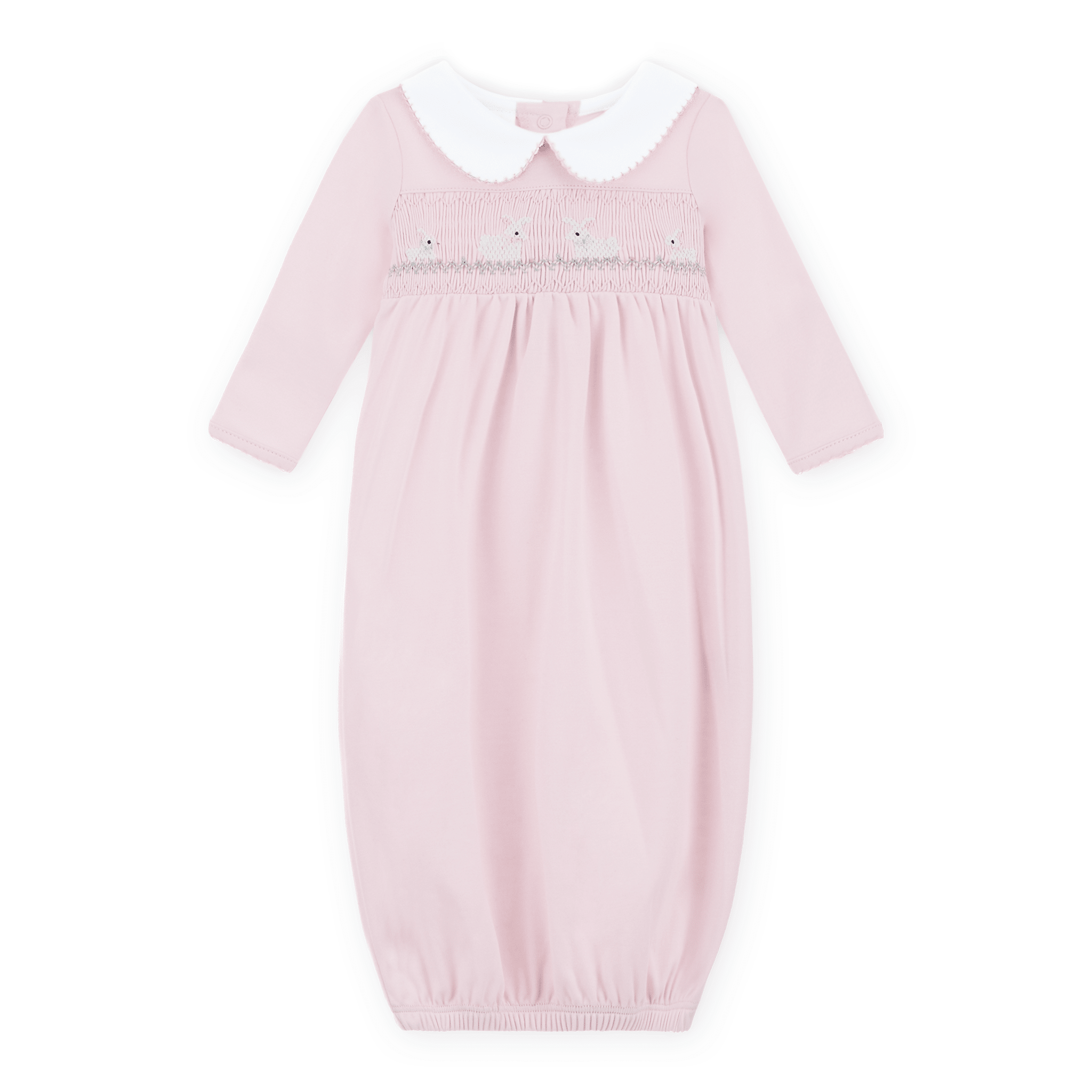 Bunny Love Classics Smocked Gathered Gown - Pink - Magnolia BabyGown