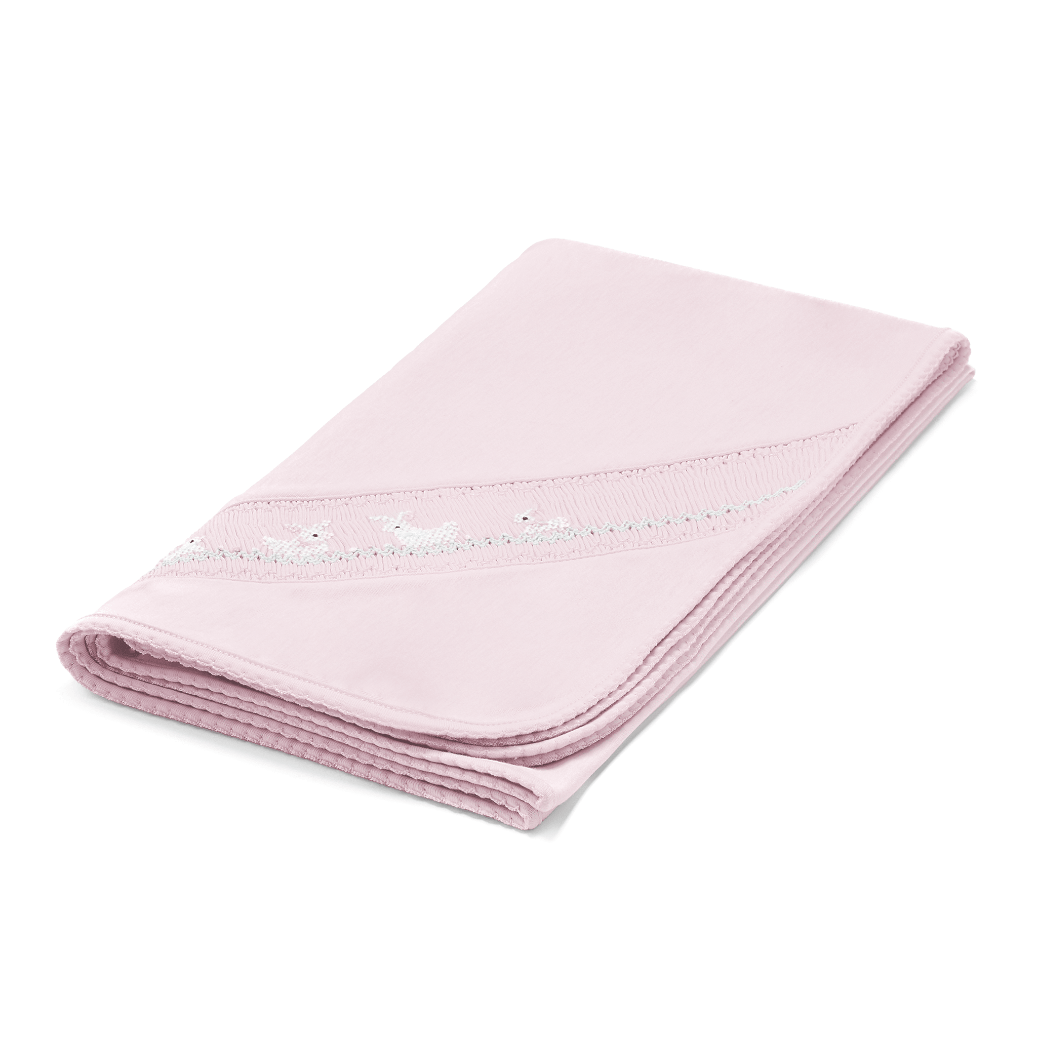 Bunny Love Classics Smocked Receiving Blanket - Pink - Magnolia BabyReceiving Blanket