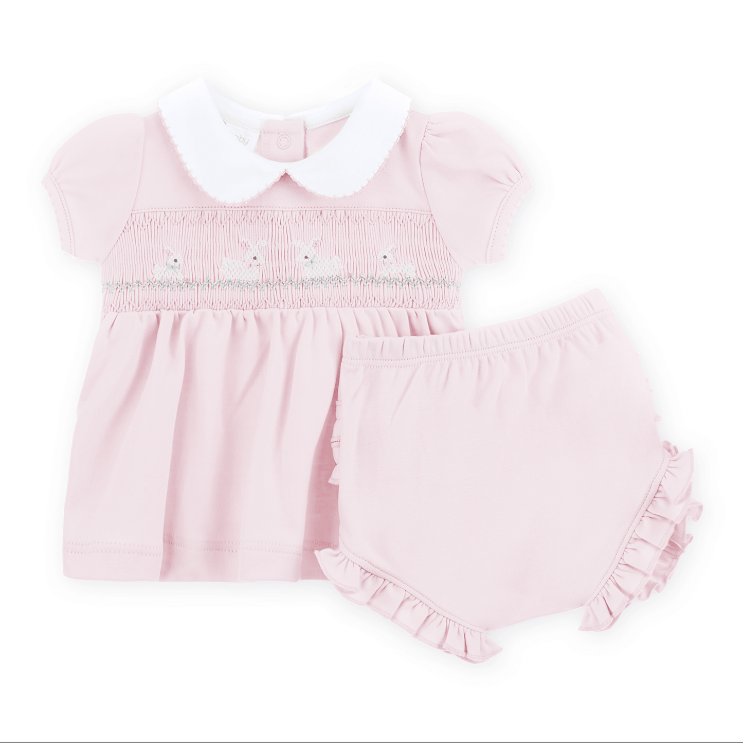 Bunny Love Classics Smocked Ruffle Diaper Cover Set - Pink - Magnolia BabyDiaper Cover