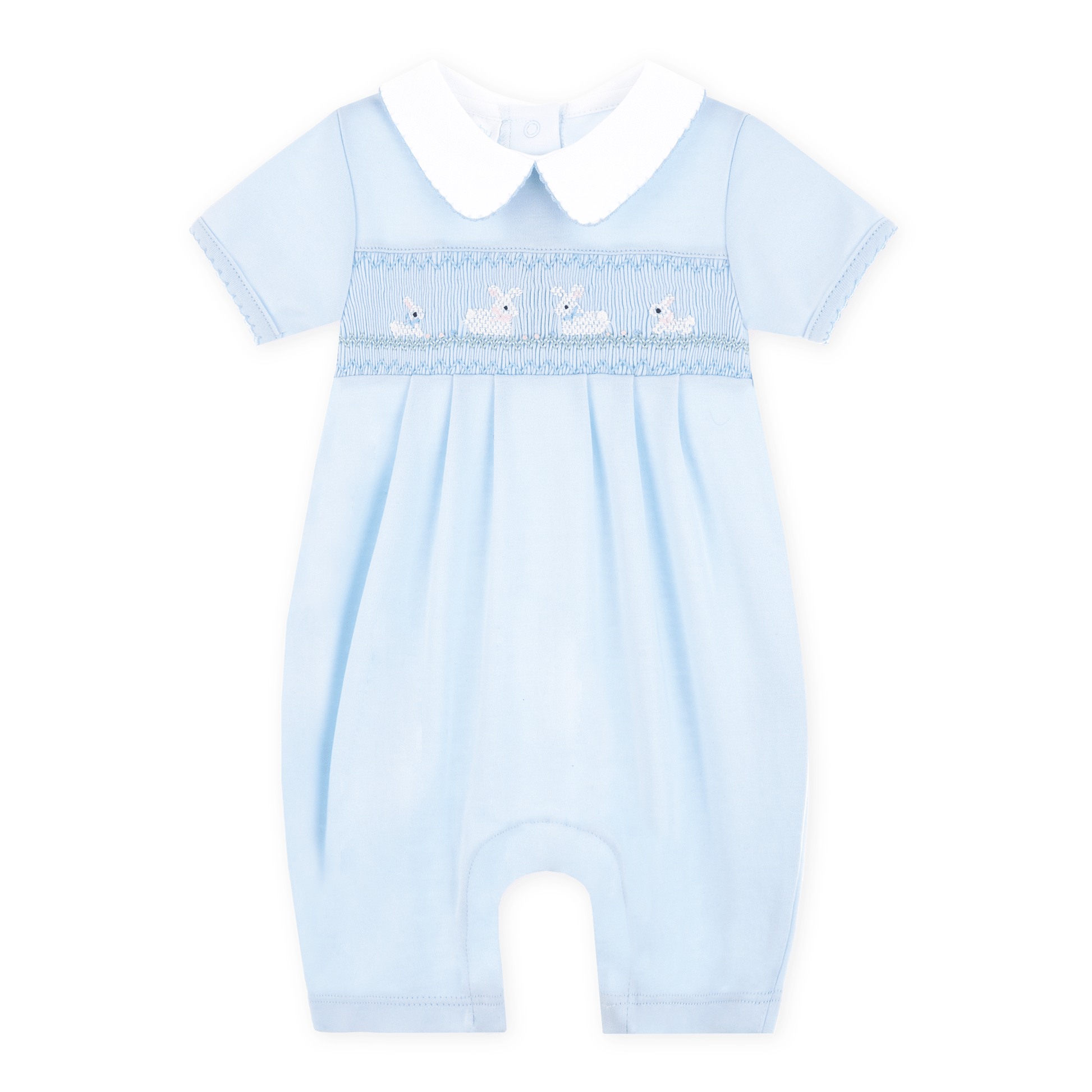 Bunny Love Classics Smocked Short Playsuit - Light Blue - Magnolia BabyShort Playsuit