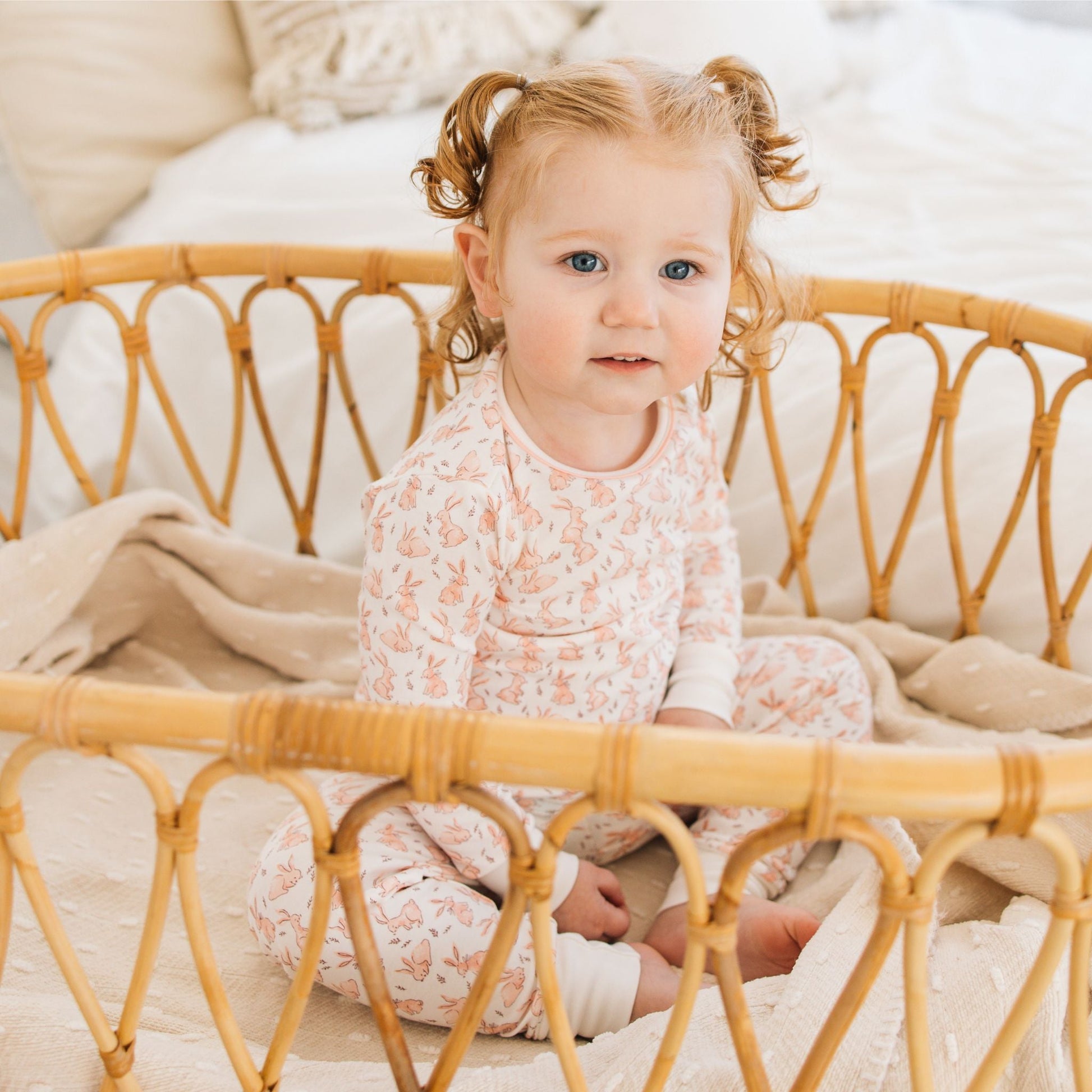 Bunny Patch Long Pajamas - Pink - Luna and ArloLong Pajamas