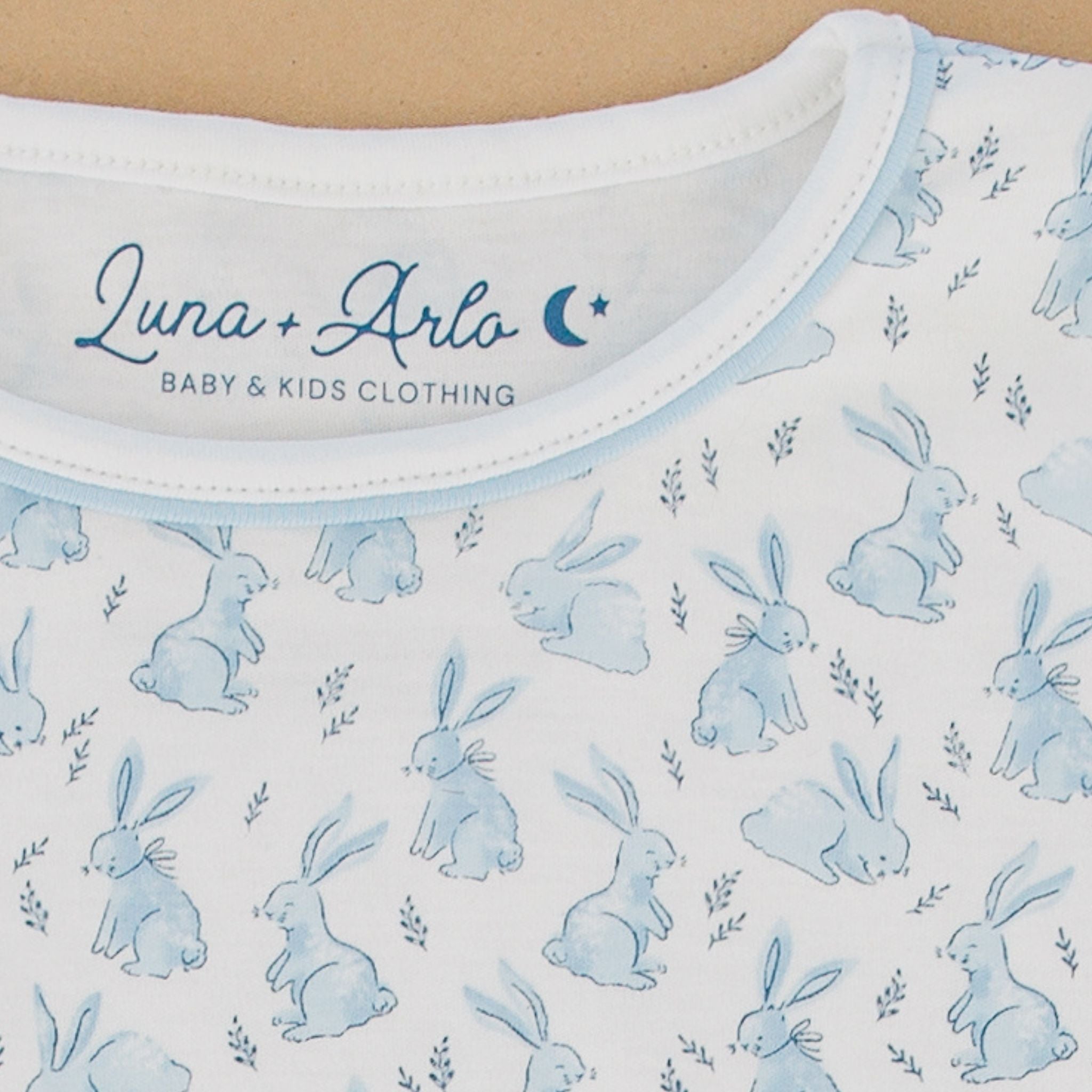 Bunny Patch Short Pajamas - Light Blue - Luna and ArloShort Pajamas