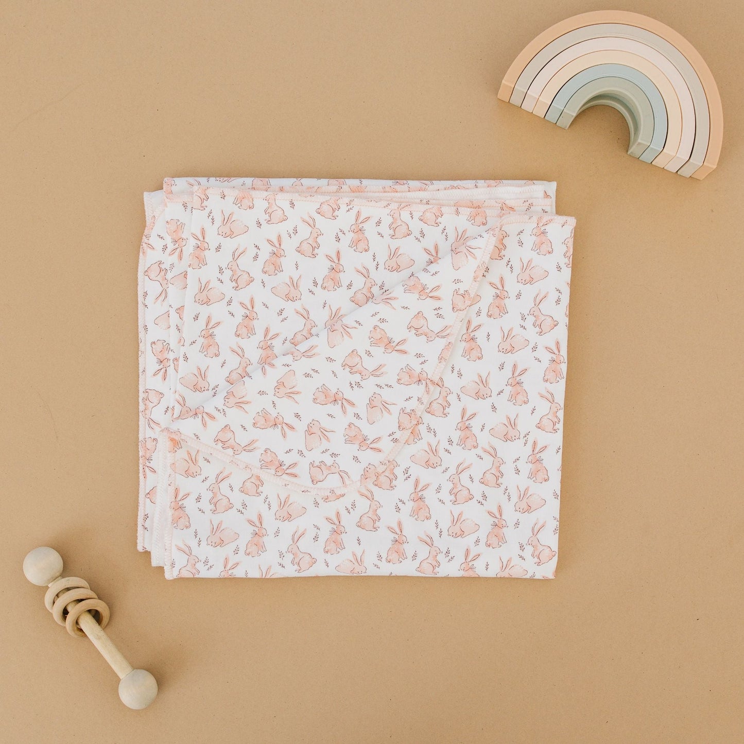 Bunny Patch Swaddle Blanket - Pink - Luna and ArloSwaddle Blanket