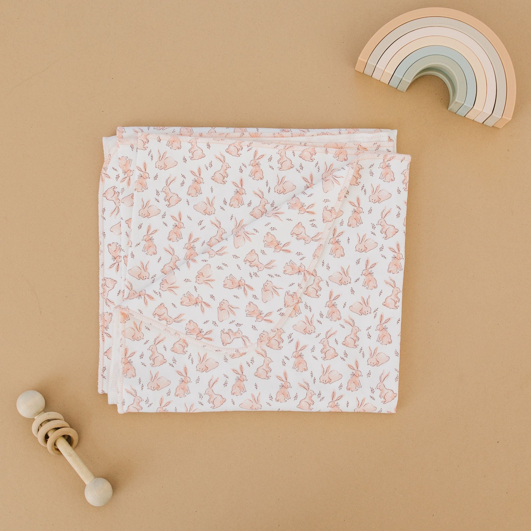 Bunny Patch Swaddle Blanket - Pink - Luna and ArloSwaddle Blanket