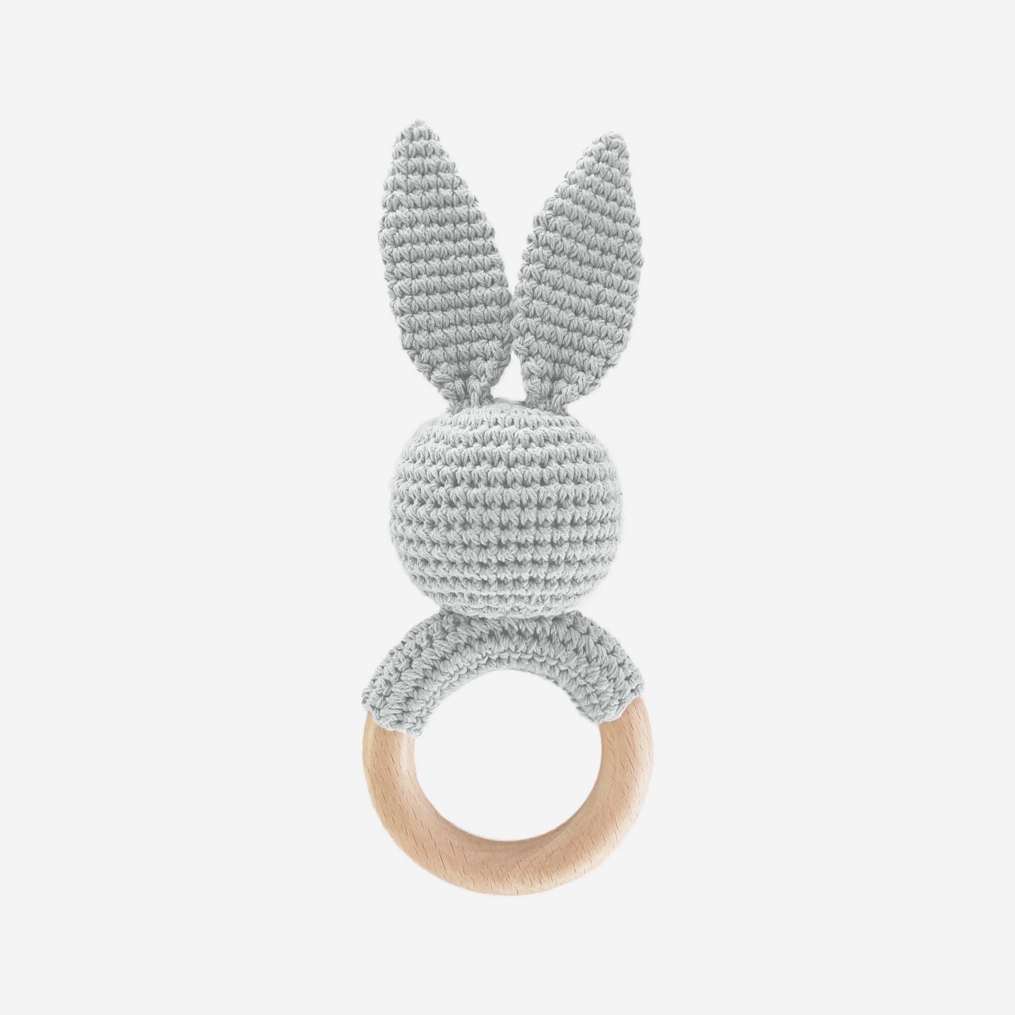 Bunny Teehting Rattle - Grey - Magnolia Baby