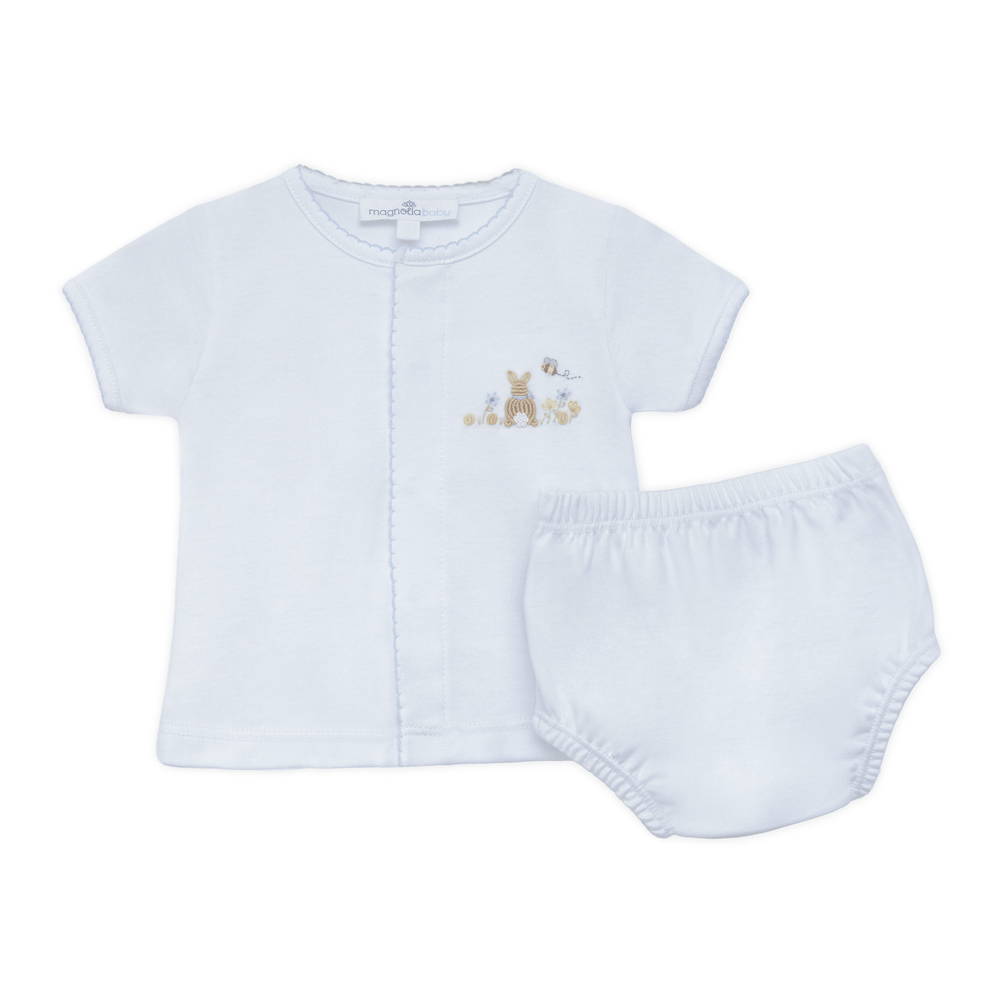 Bunny's Basket Diaper Cover Set - Light Blue - Magnolia BabyDiaper Cover