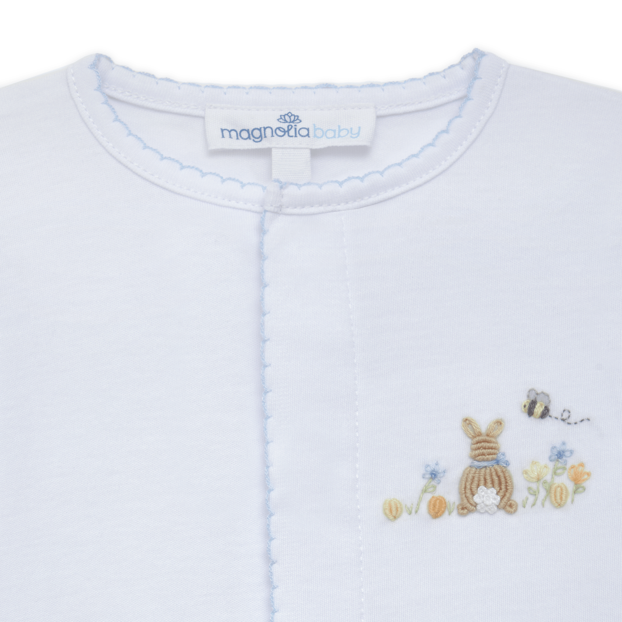 Bunny's Basket Footie - Light Blue - Magnolia BabyFootie