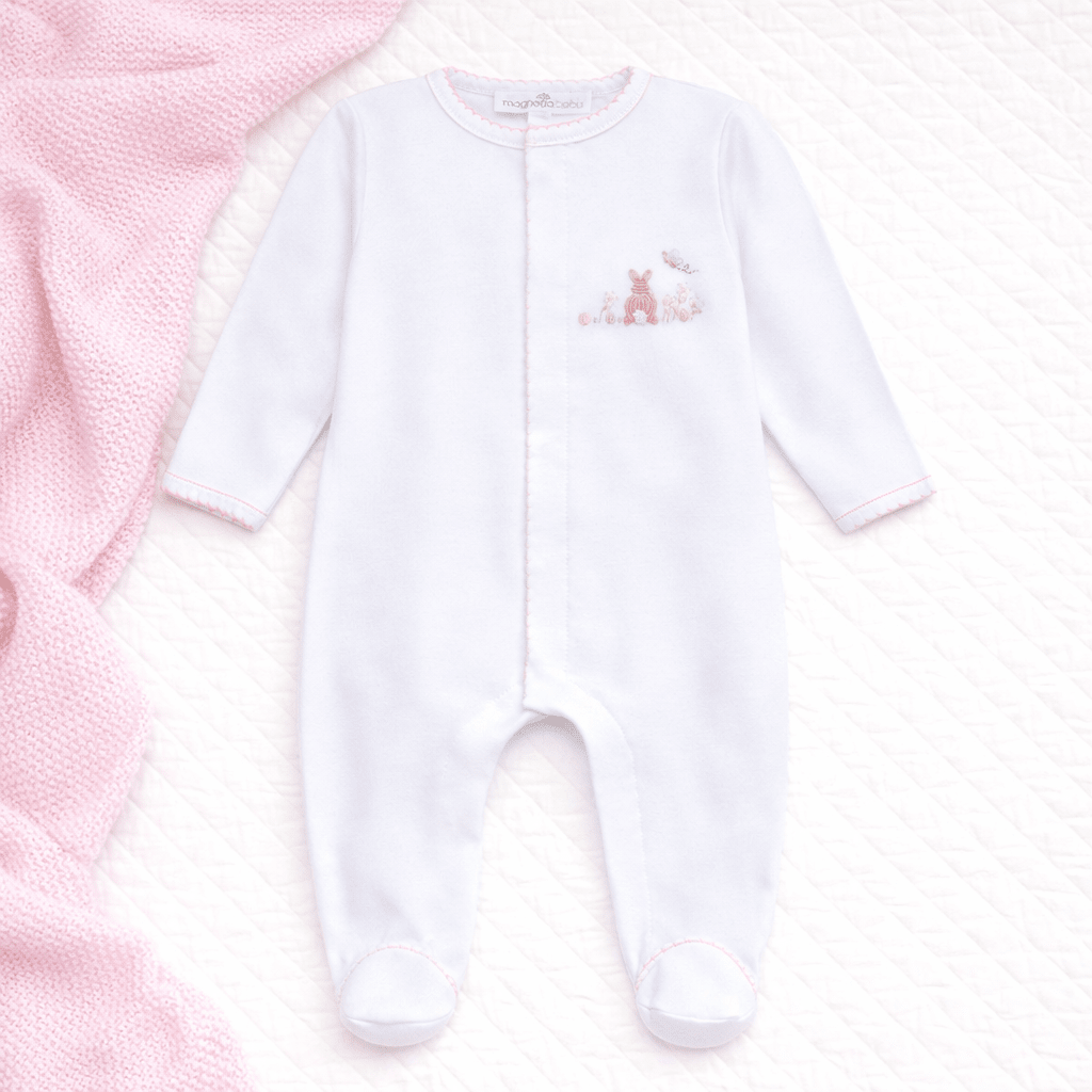 Bunny's Basket Footie - Pink - Magnolia BabyFootie