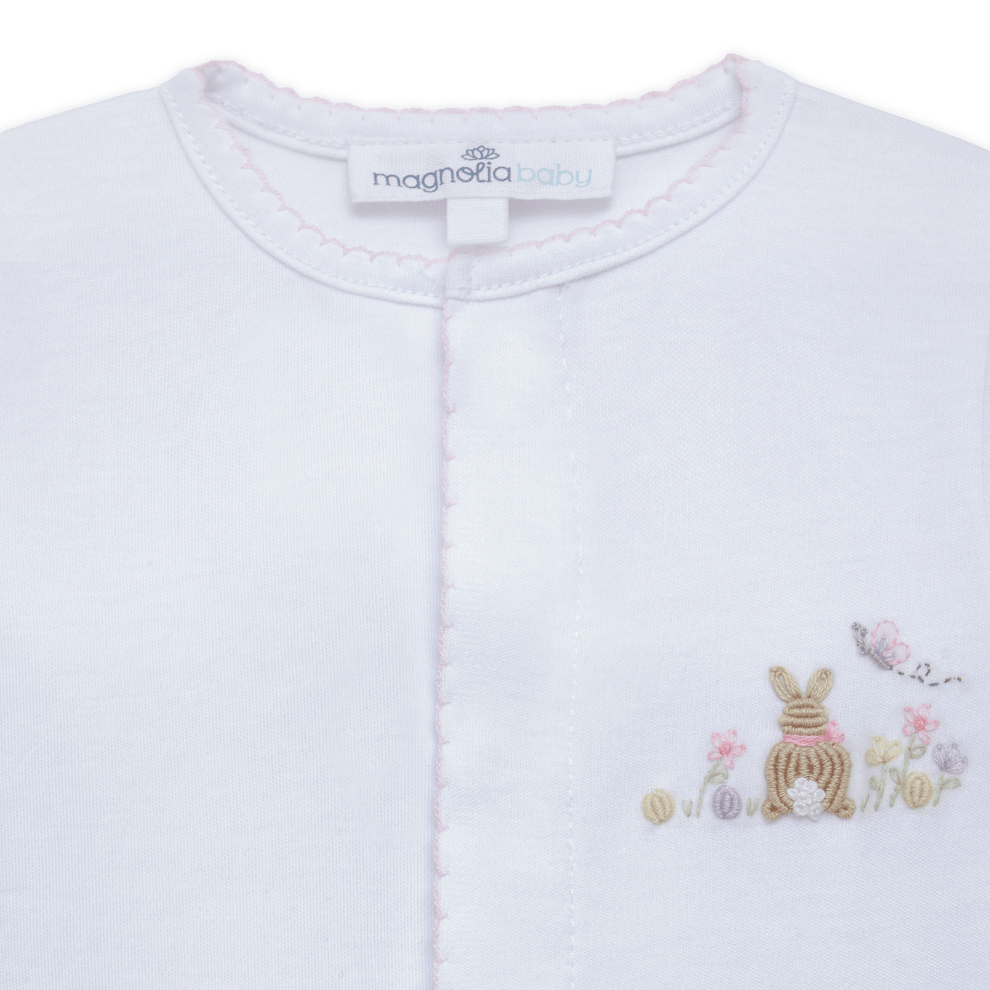 Bunny's Basket Footie - Pink - Magnolia BabyFootie