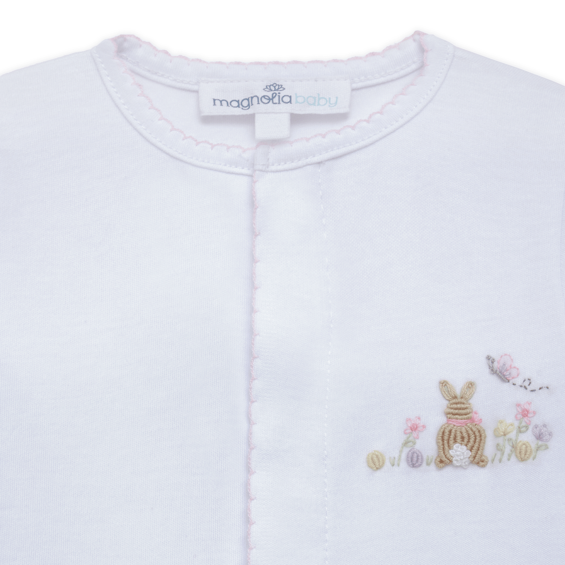 Bunny's Basket Footie - Pink - Magnolia BabyFootie