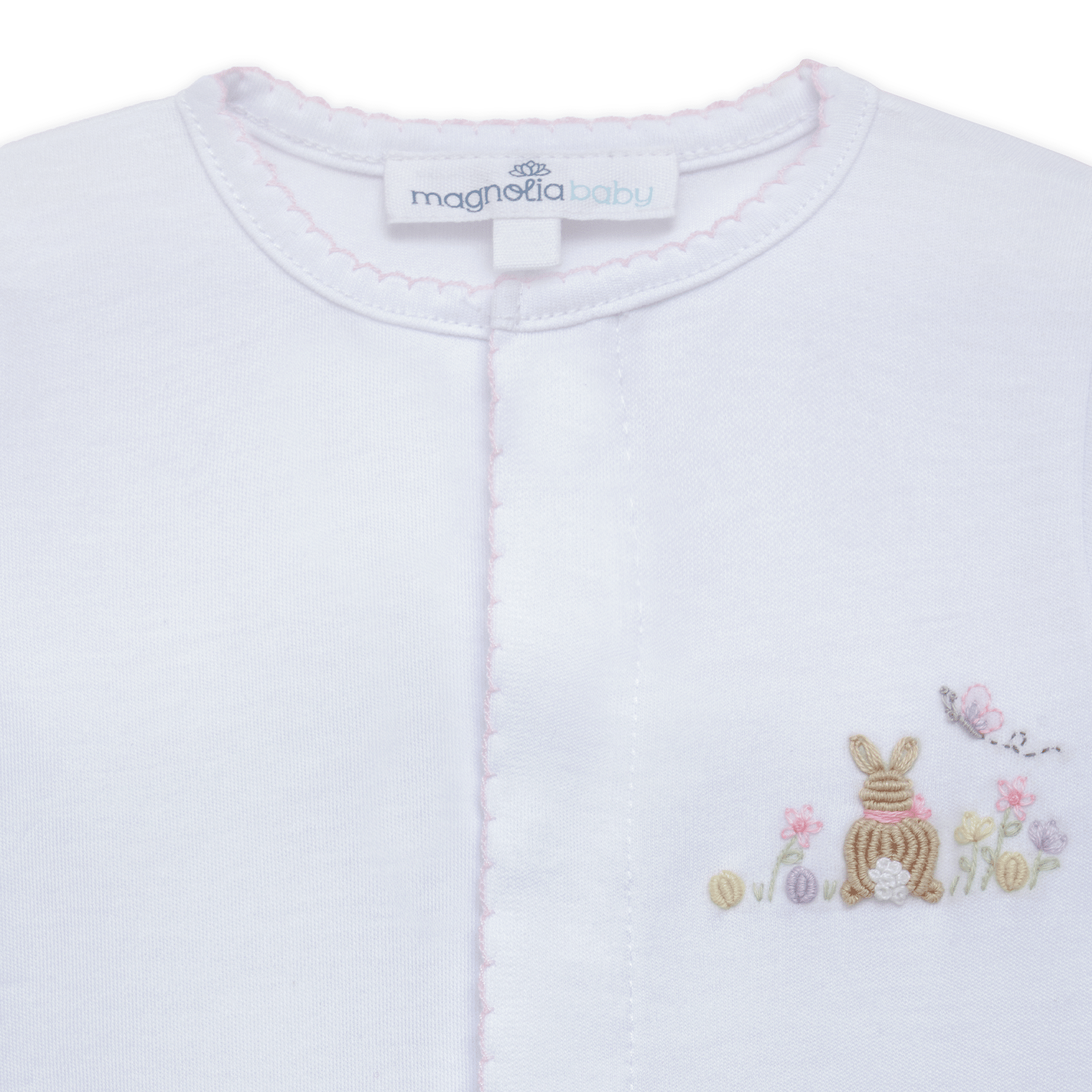 Bunny's Basket Footie - Pink - Magnolia BabyFootie