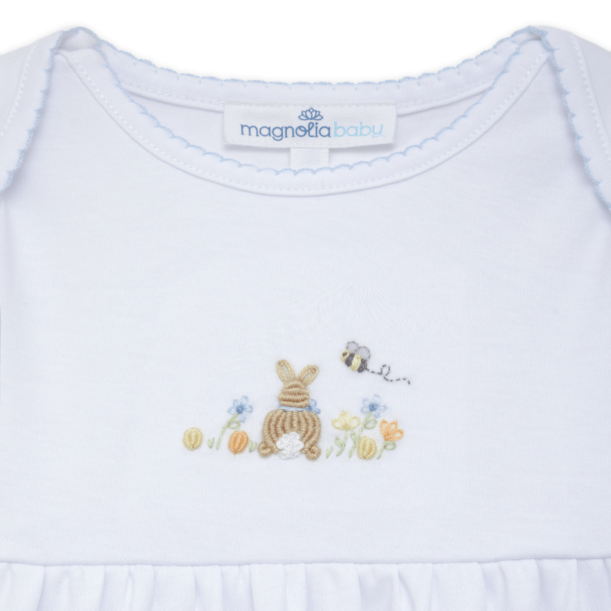 Bunny's Basket Gathered Gown - Light Blue - Magnolia BabyGown