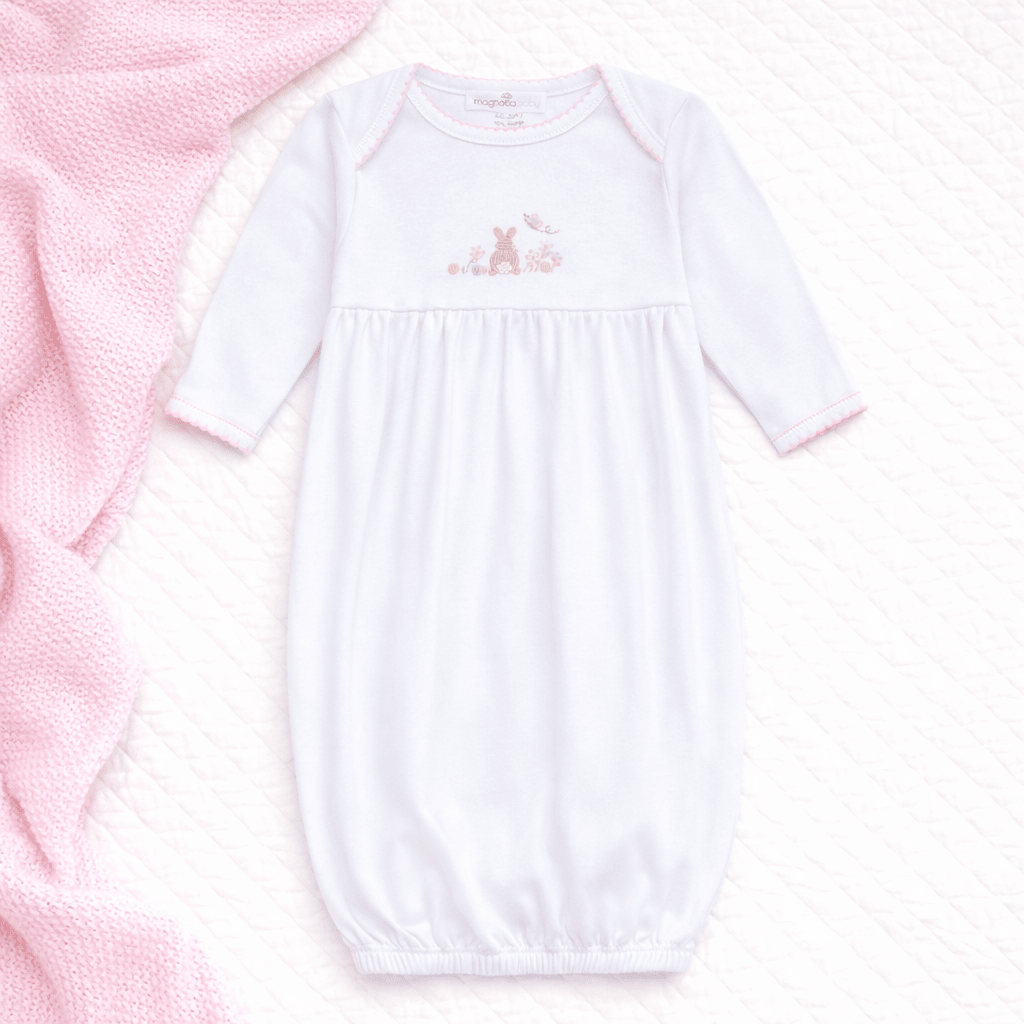 Bunny's Basket Gathered Gown - Pink - Magnolia BabyGown
