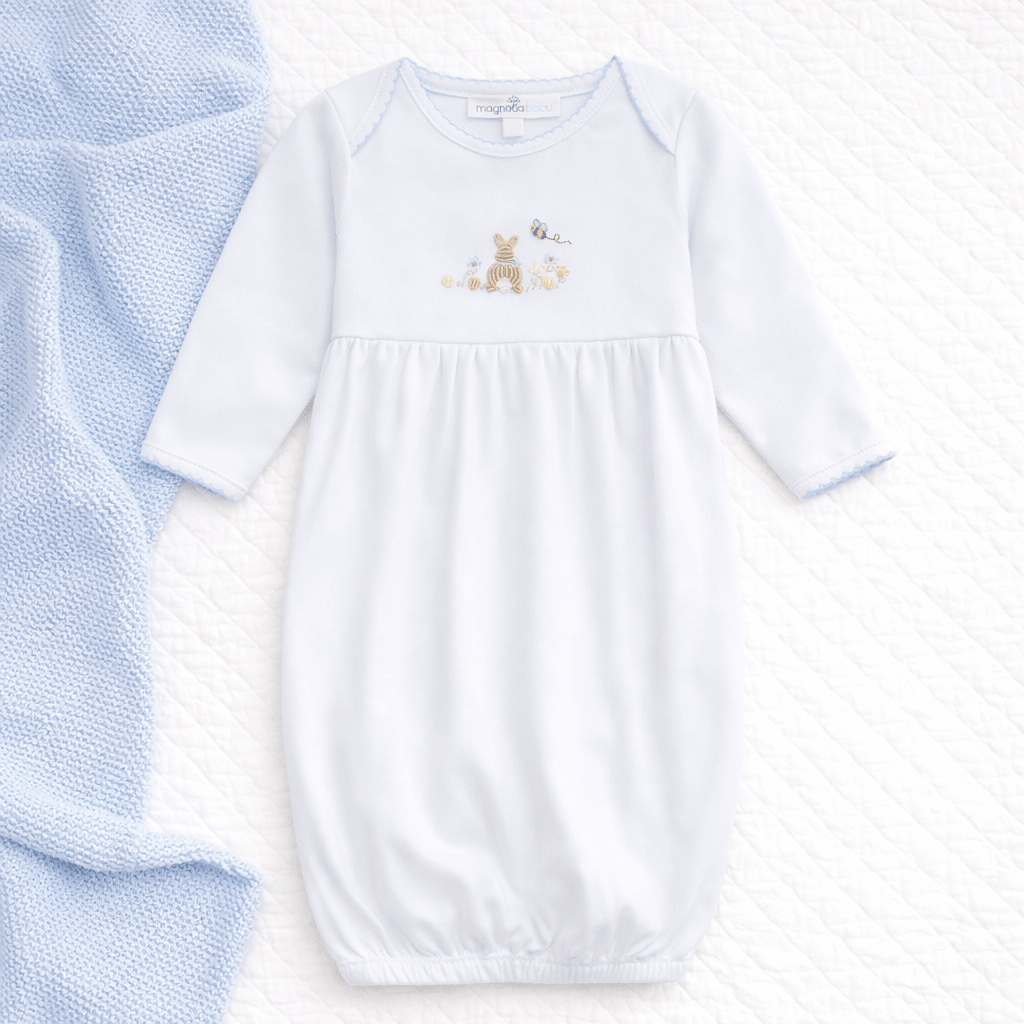 Bunny's Basket Gown - Light Blue - Magnolia BabyGown