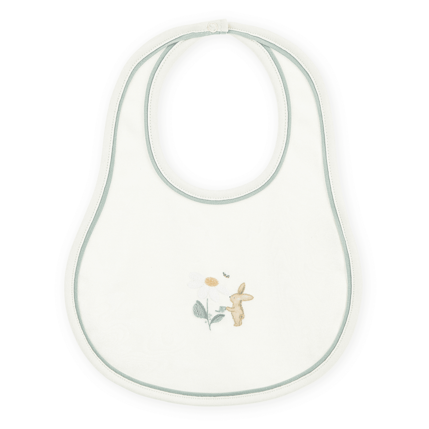 Bunny's Daisy Garden Embroidered Bib - Magnolia BabyBib
