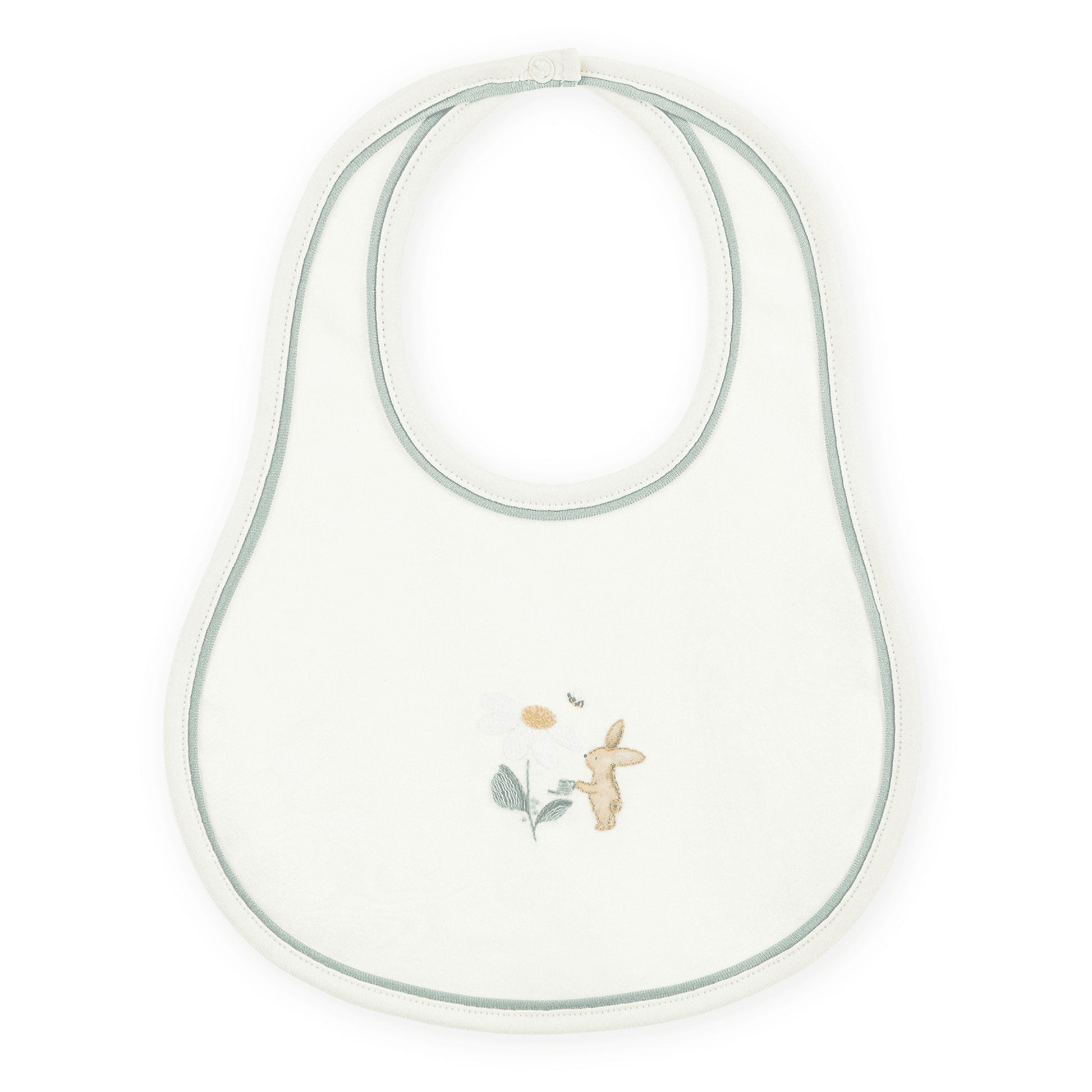 Bunny's Daisy Garden Embroidered Bib - Magnolia BabyBib