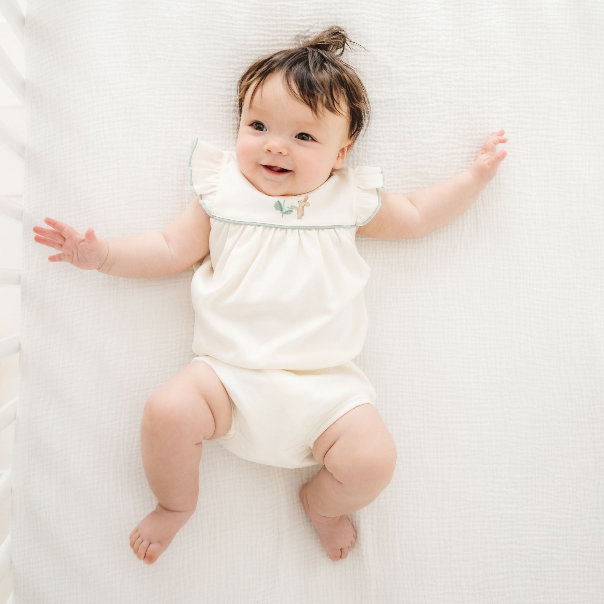 Bunny's Daisy Garden Embroidered Diaper Cover Set by Luna and Arlo - Magnolia BabyDiaper Cover