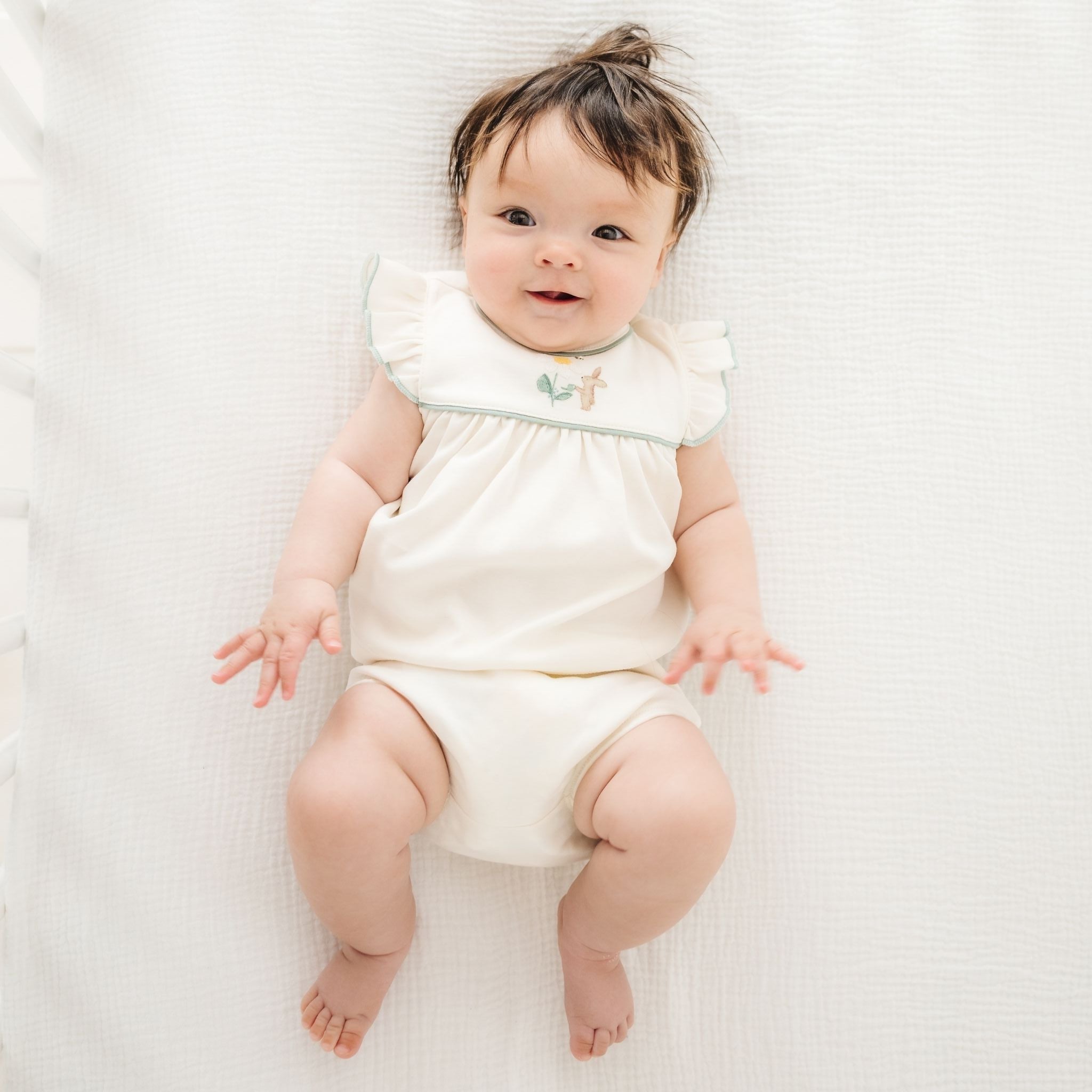 Bunny's Daisy Garden Embroidered Diaper Cover Set by Luna and Arlo - Magnolia BabyDiaper Cover