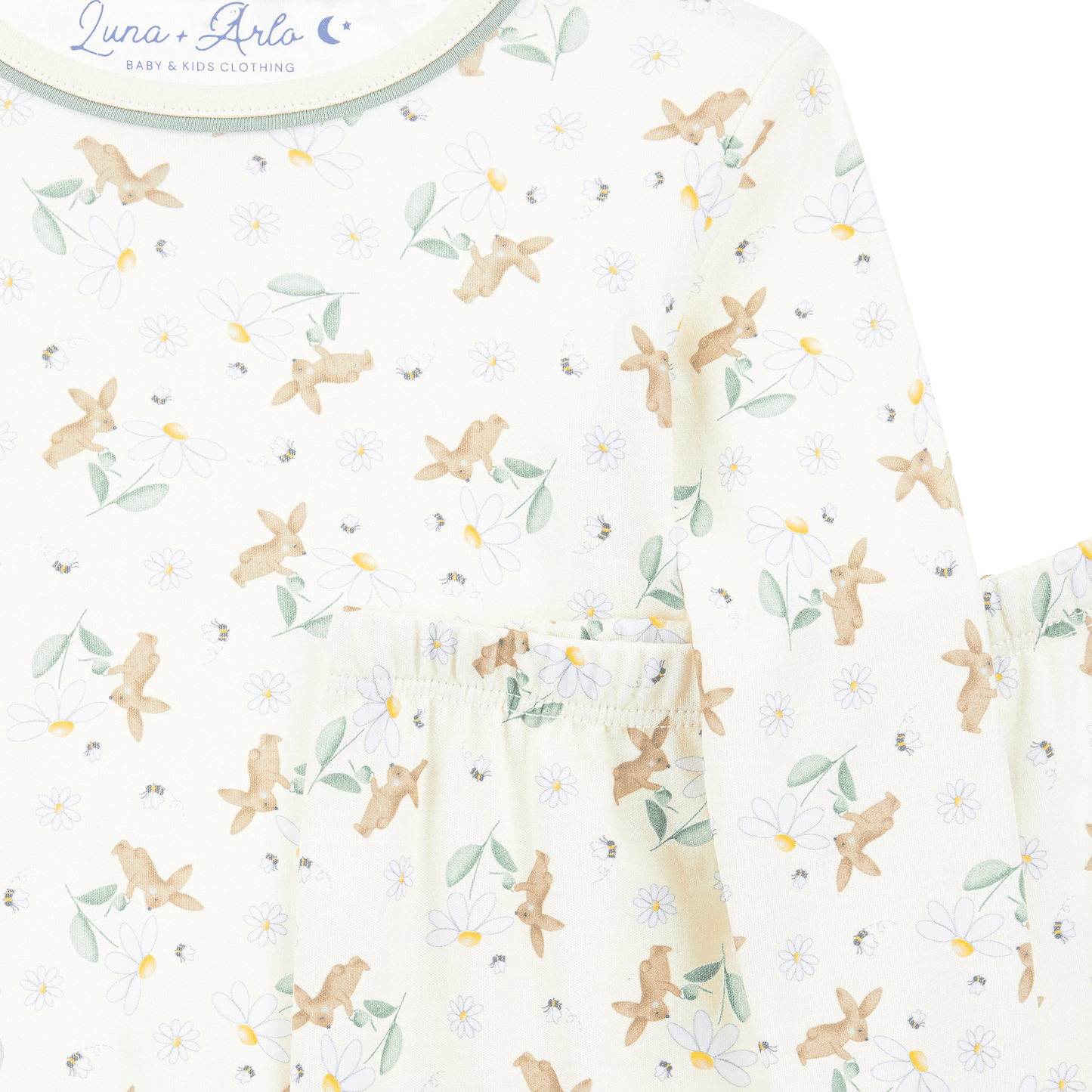 Bunny's Daisy Garden Long Pajamas - Magnolia BabyLong Pajamas