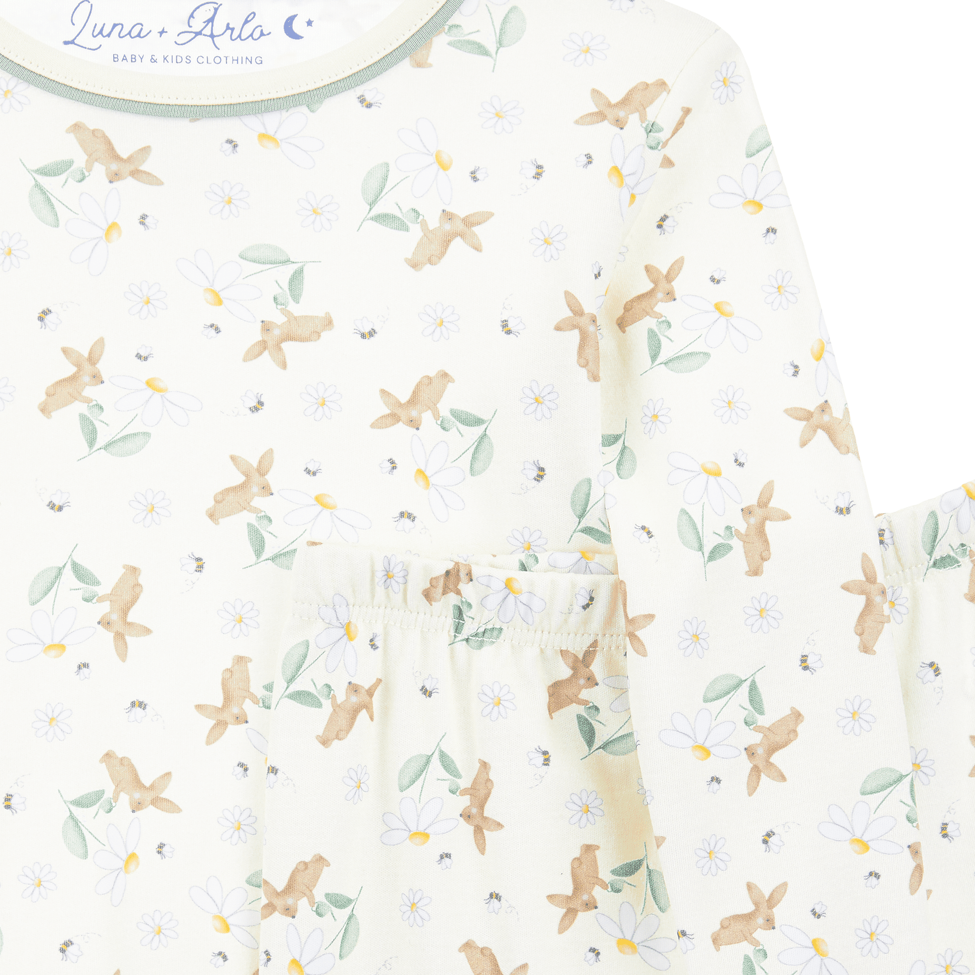 Bunny's Daisy Garden Long Pajamas - Magnolia BabyLong Pajamas